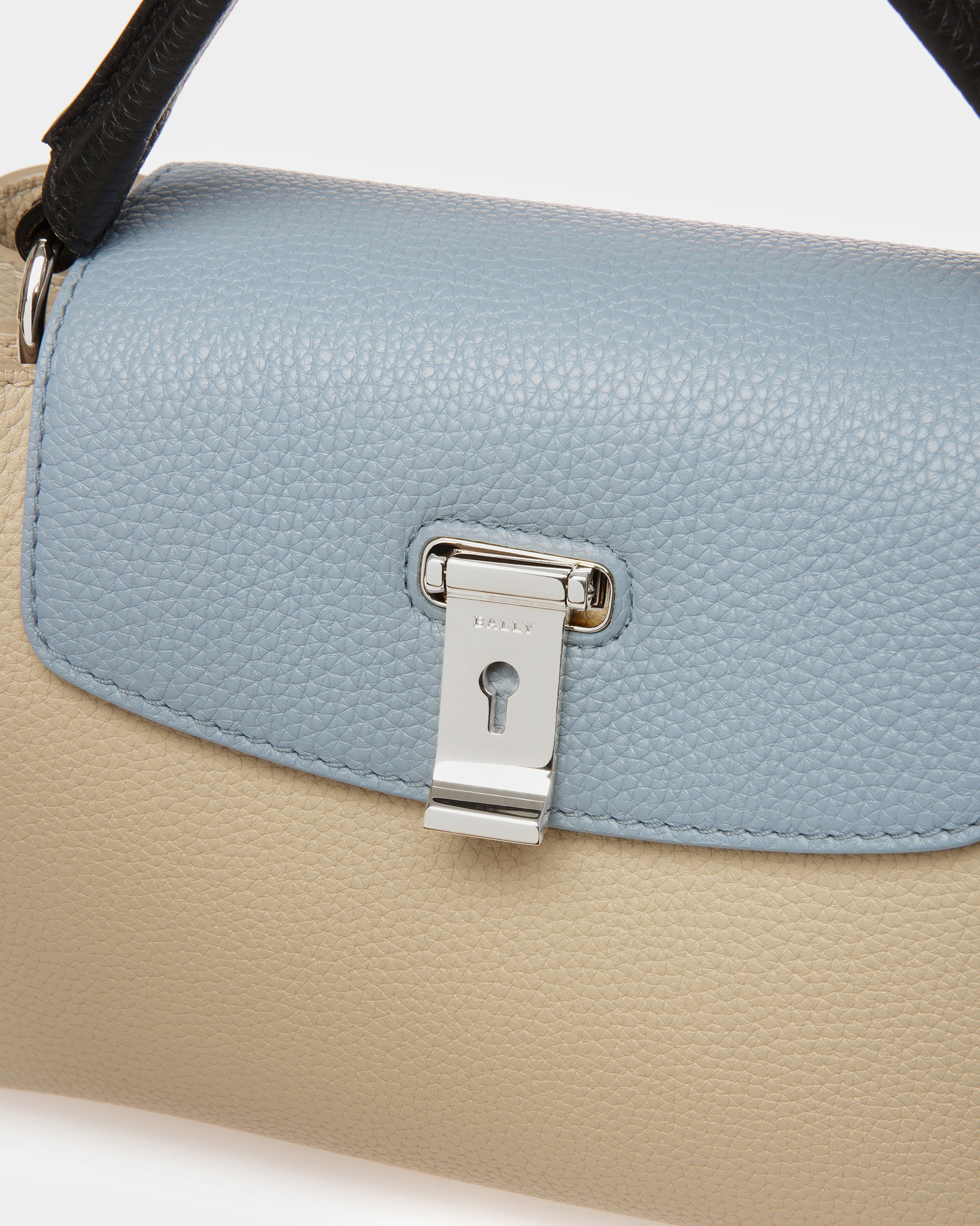 Layka S Leather Top Handle Bag In Beige