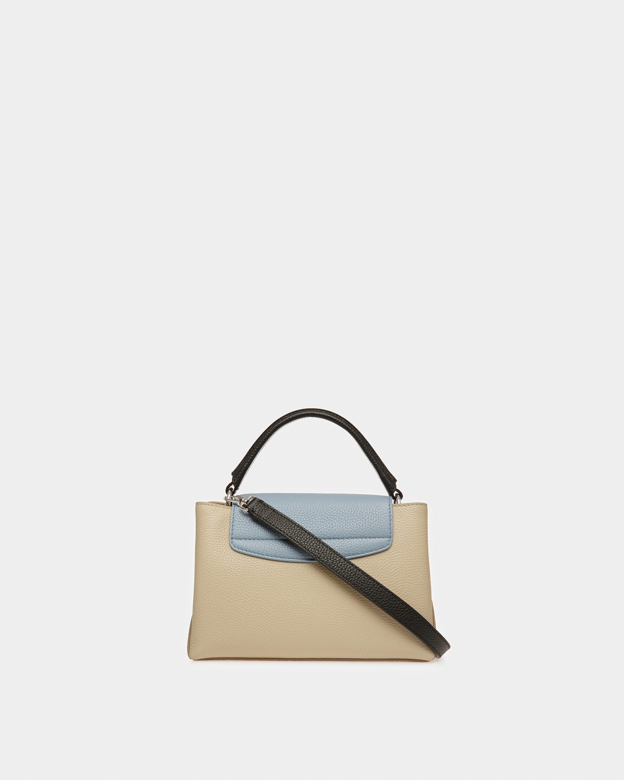 Layka S Leather Top Handle Bag In Beige