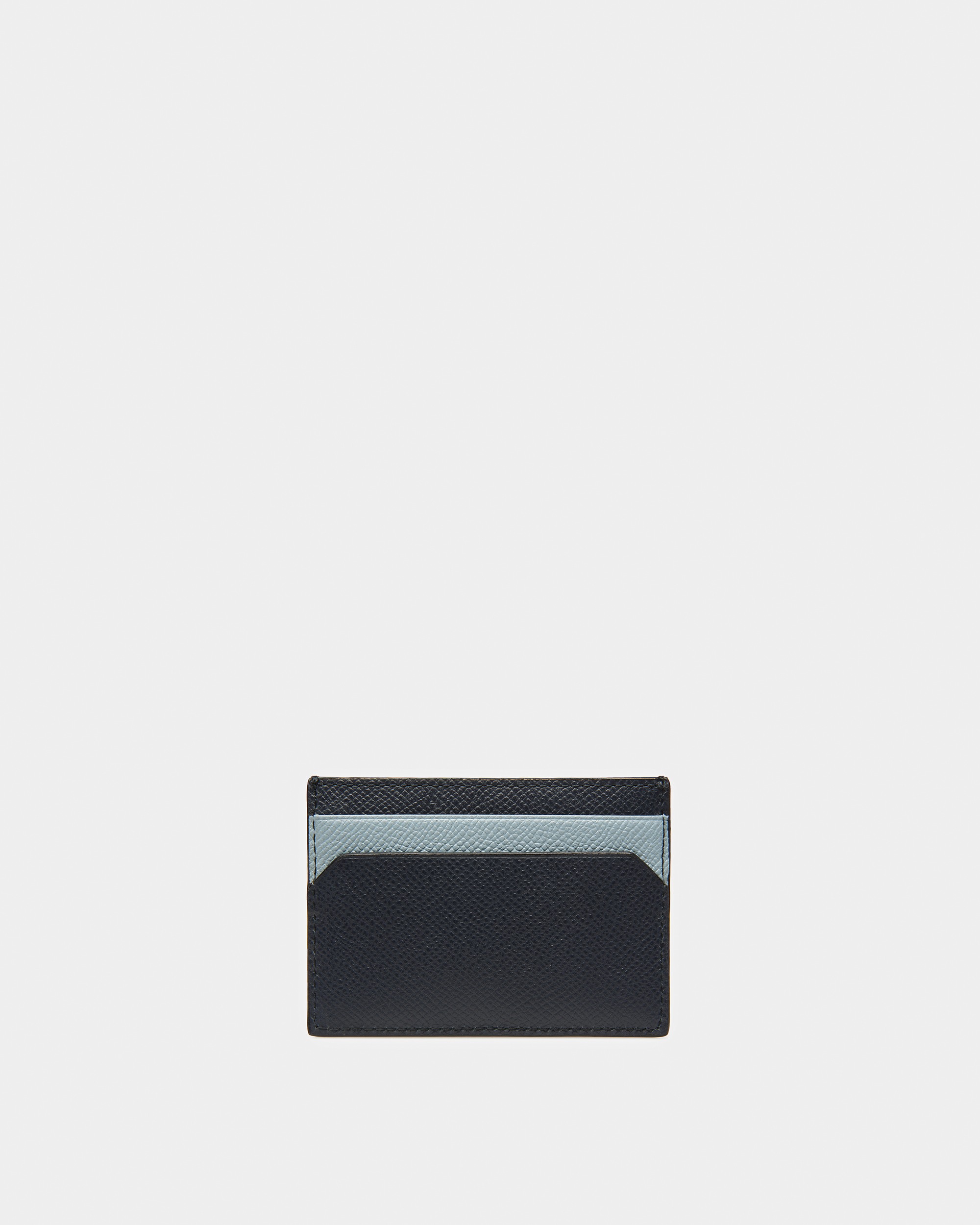 Bhar Leather Business Card Holder In Midnight Blue And Light Blue