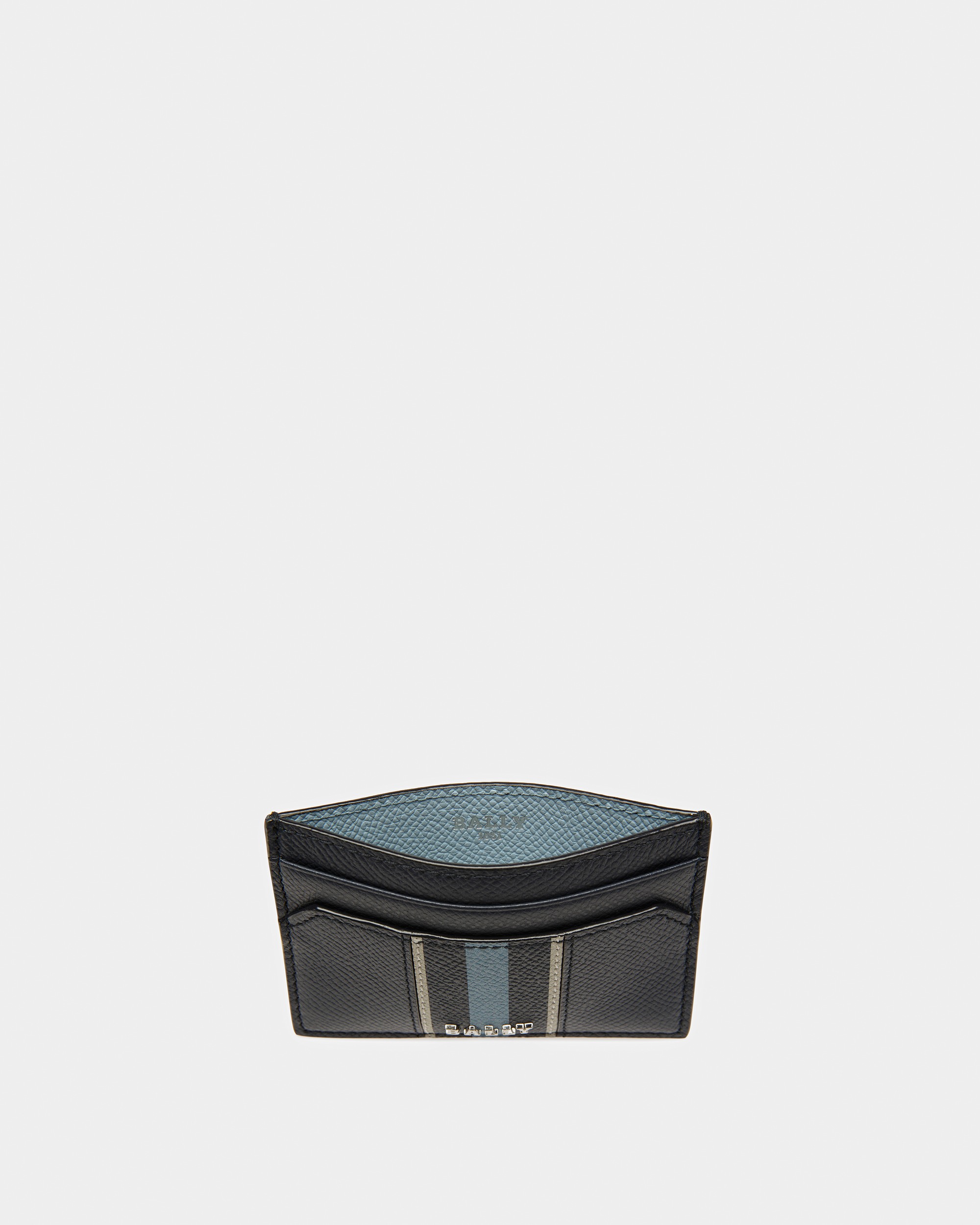 Bhar Leather Business Card Holder In Midnight Blue And Light Blue