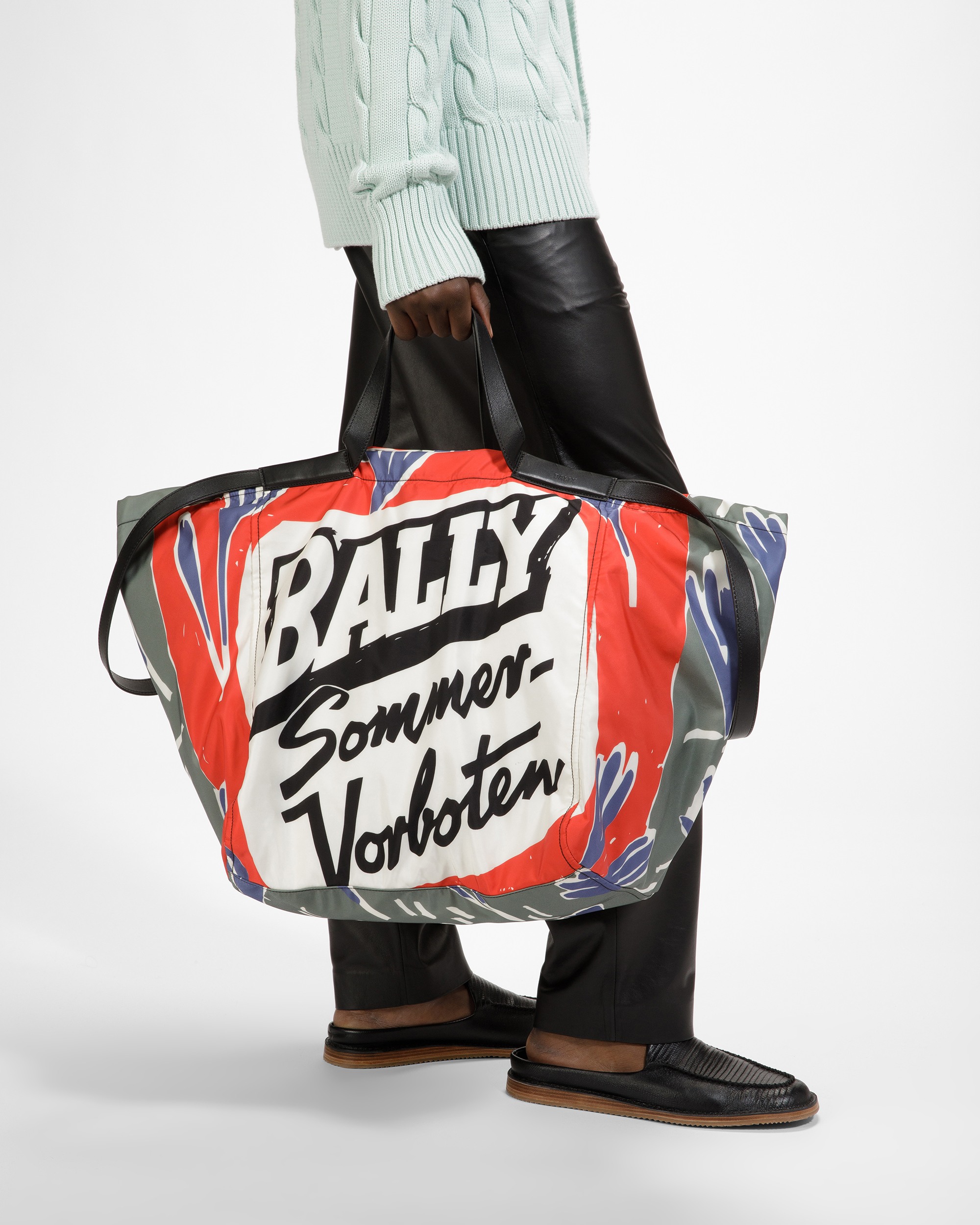 Billboard Nylon And Fabric Tote In Sage