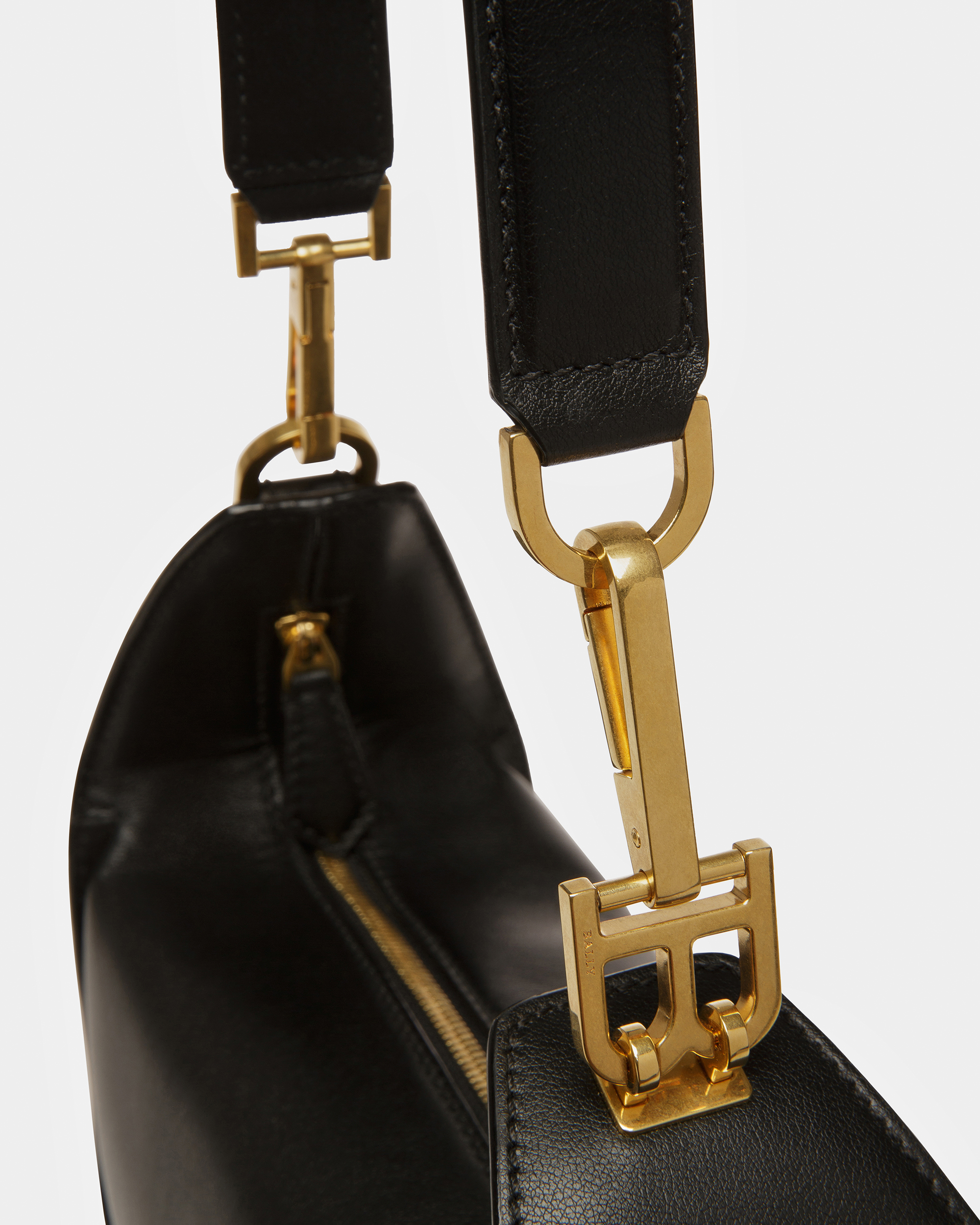 B-Hook Leather Shoulder Bag In Black