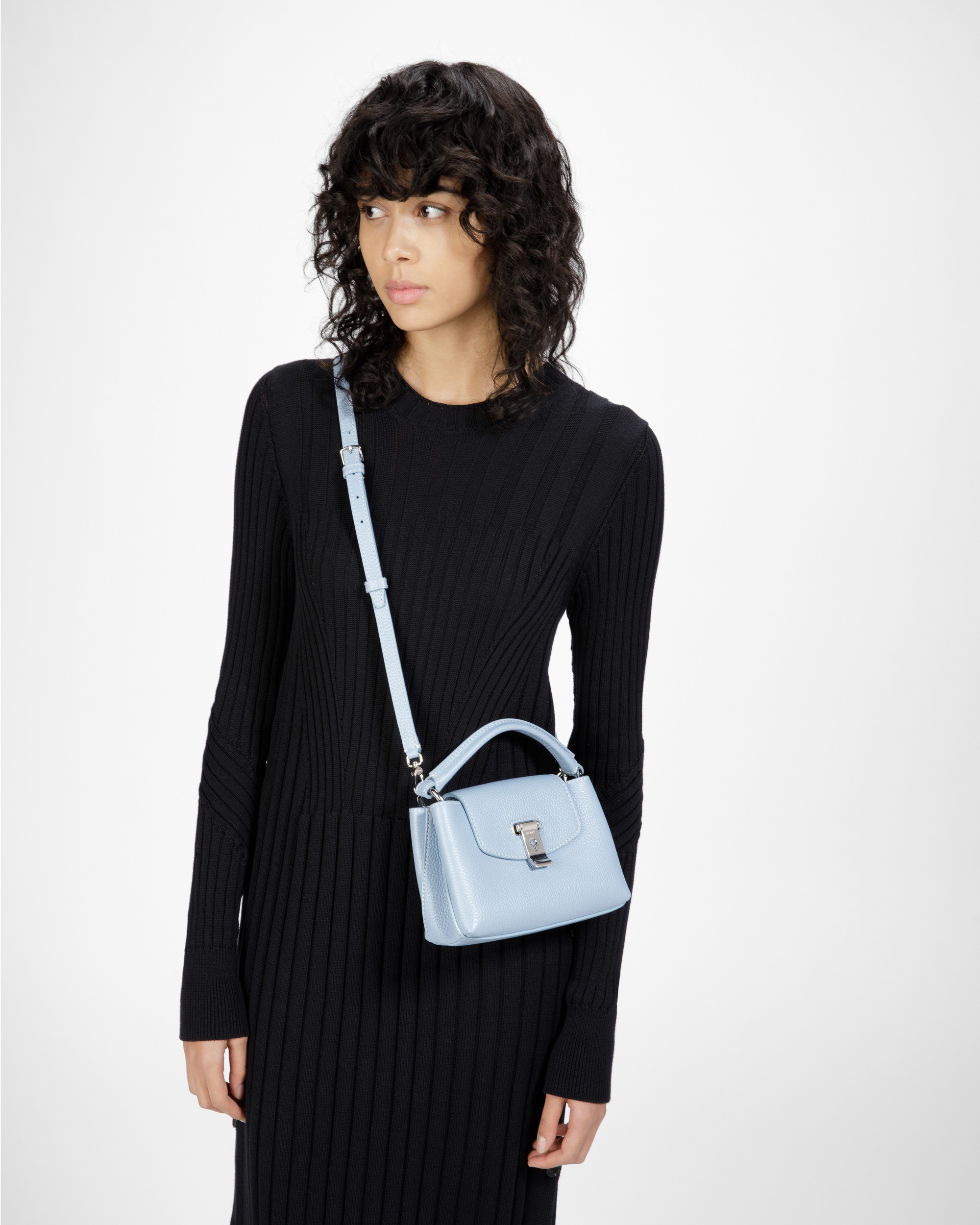 Layka XS Leather Minibag In Light Blue
