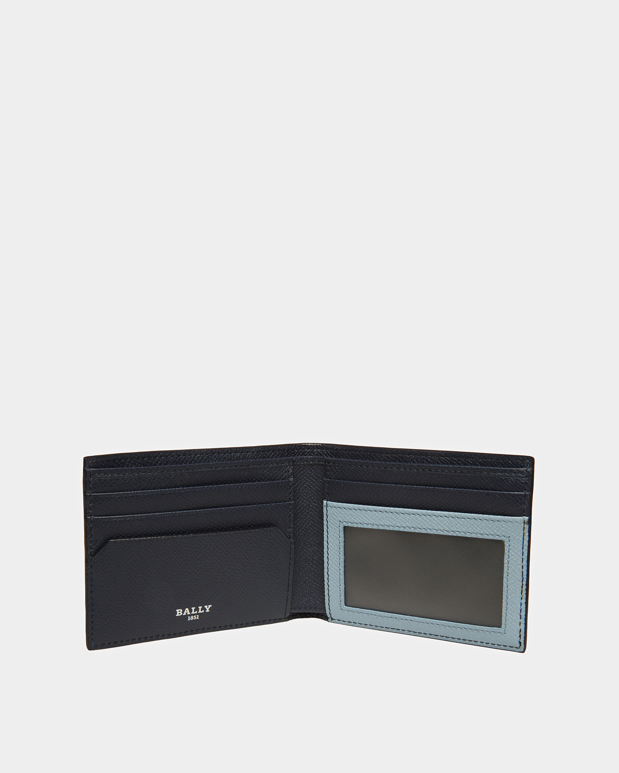 Bevyett Leather Wallet In Midnight Blue And Light Blue