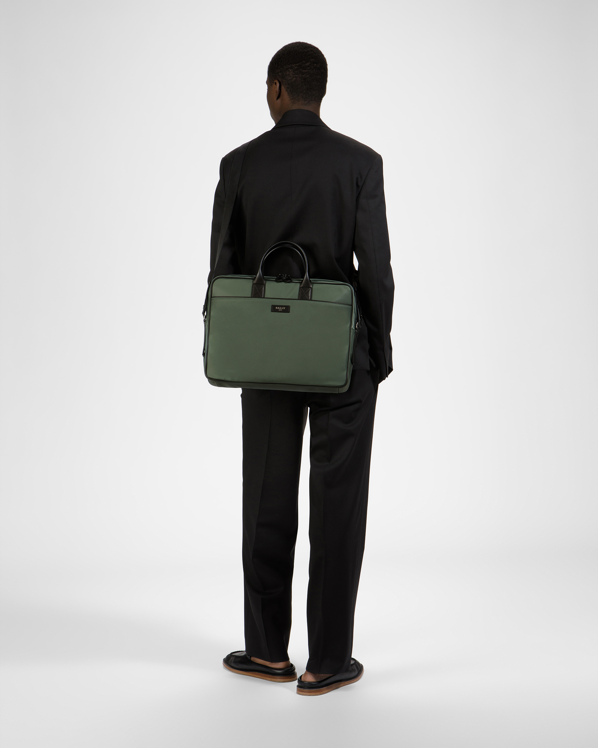 Faldy Nylon Business Bag In Sage