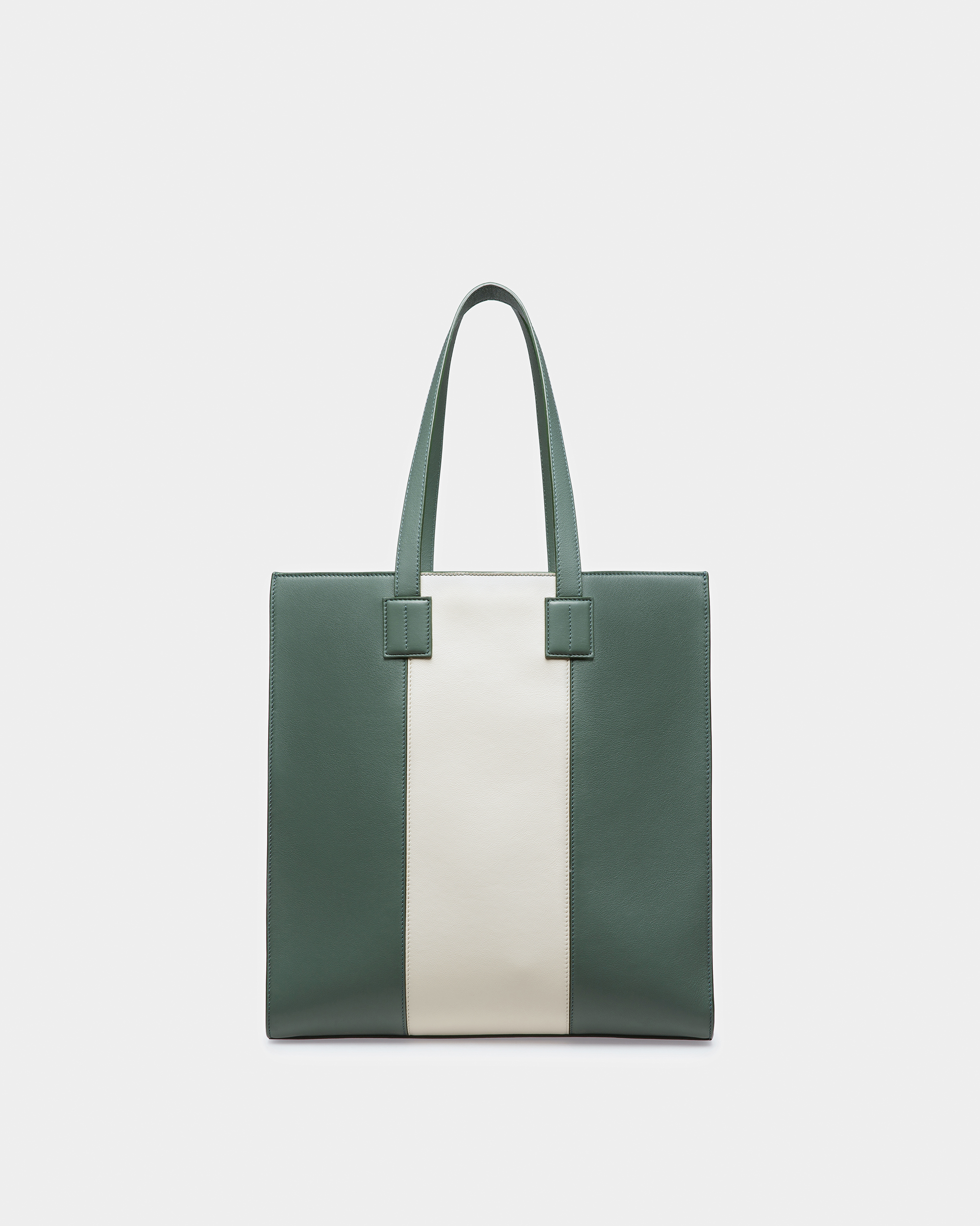 Crystalia Leather Tote In Sage And Bone