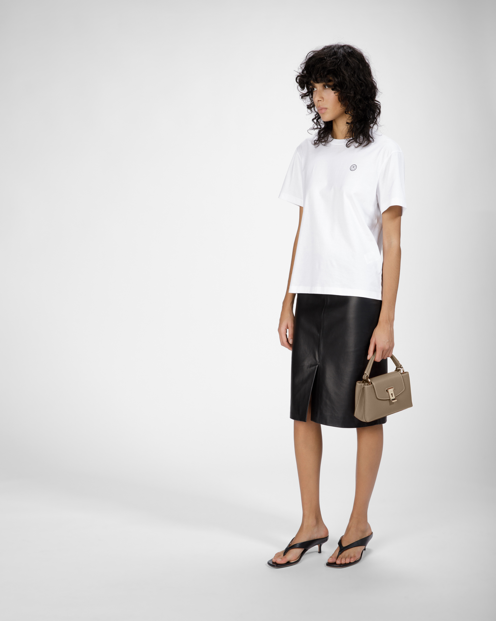 Lock Me Top Handle Bag In Light Brown Leather