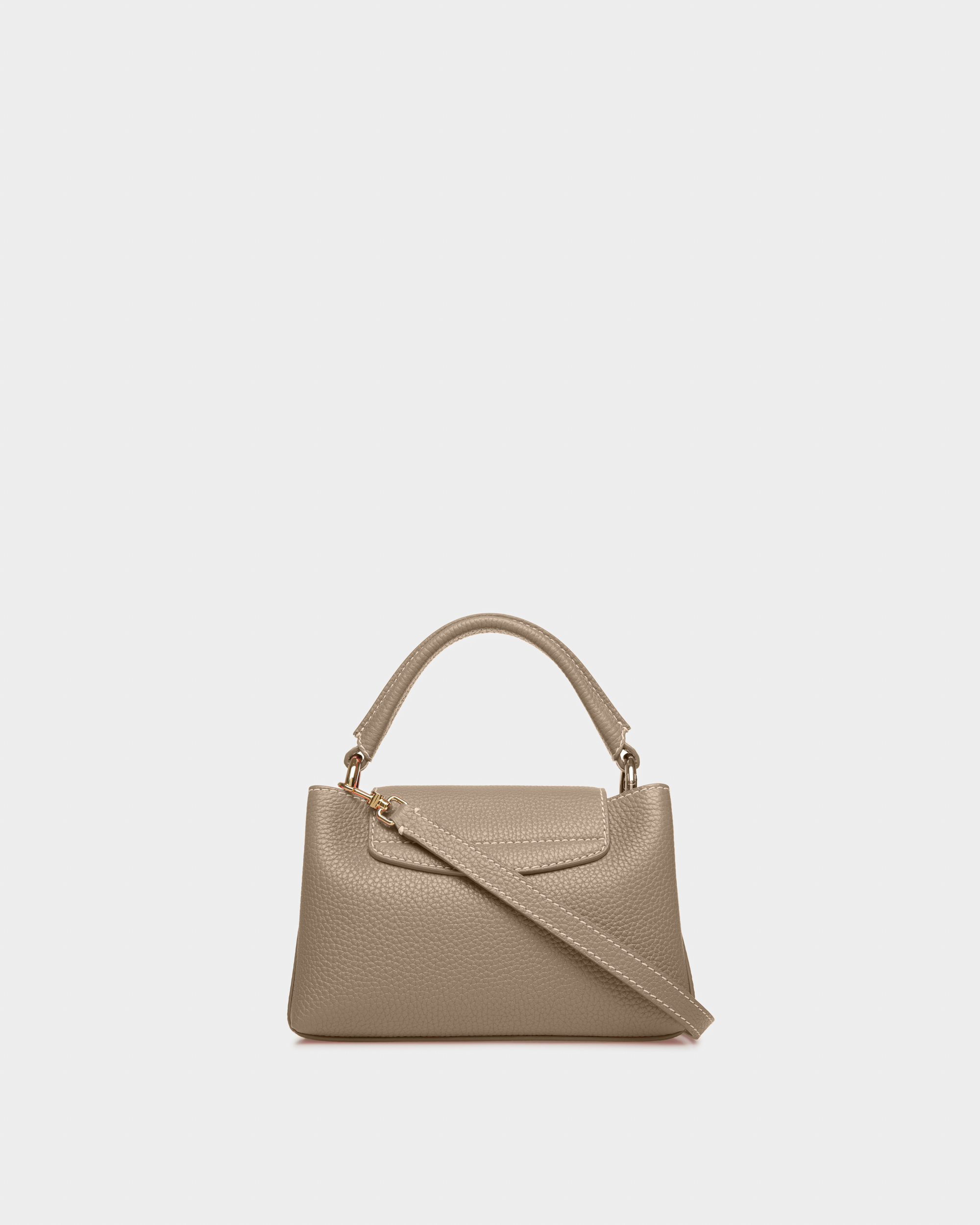 Lock Me Top Handle Bag In Light Brown Leather