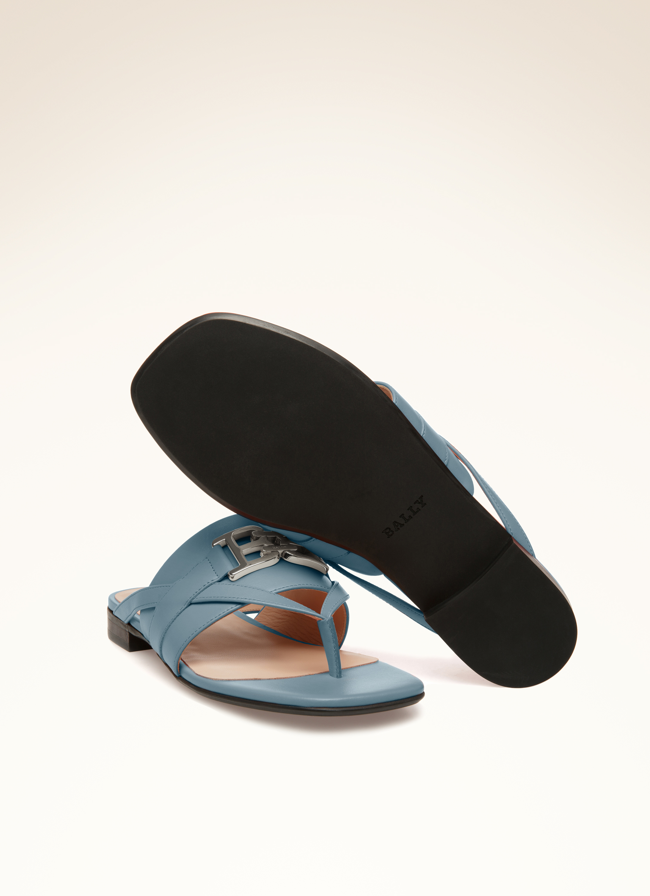 Elia Flat Leather Flat Sandals