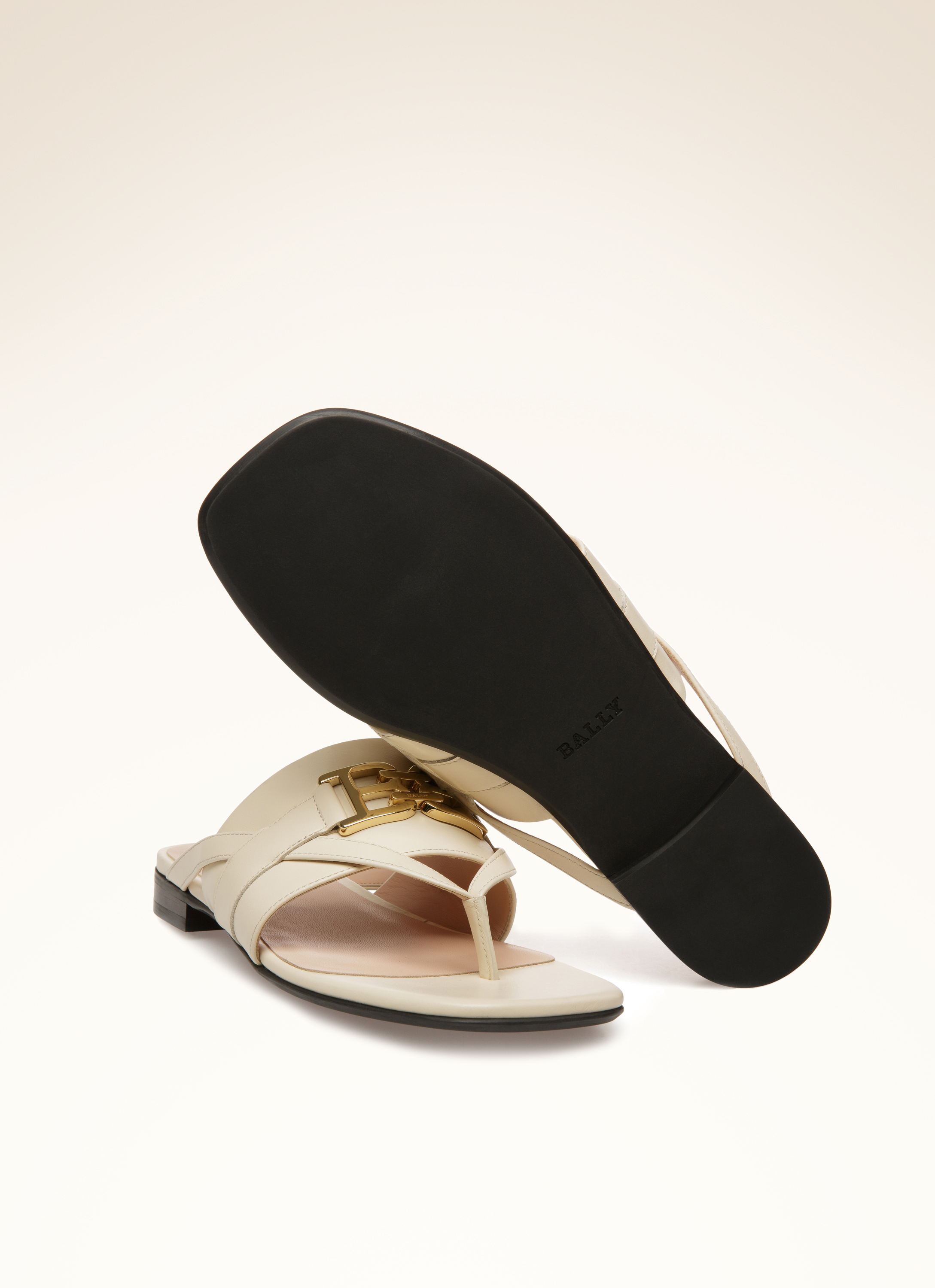 Elia Flat Leather Flat Sandals