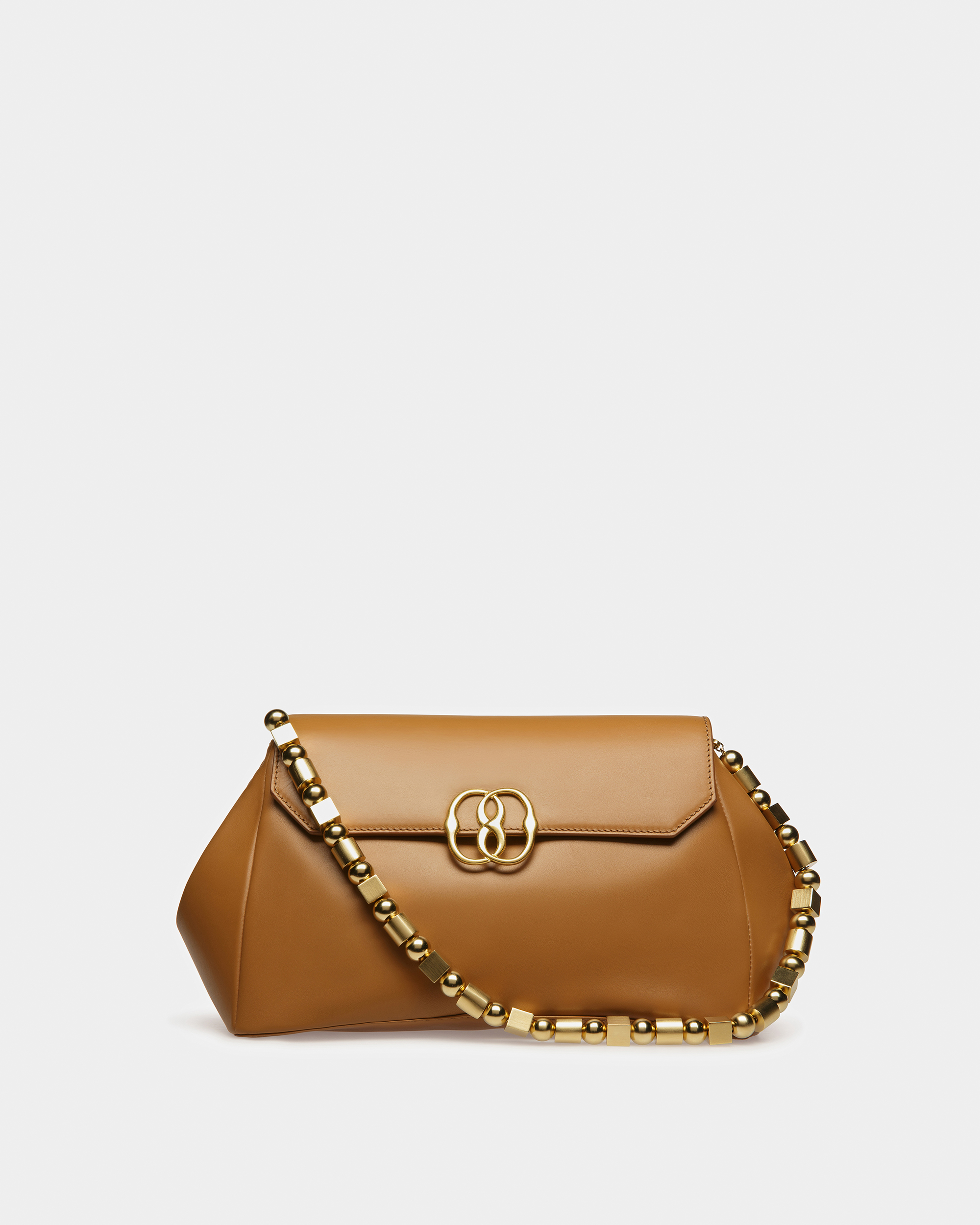 Emblem Shoulder Bag In Plain Leather