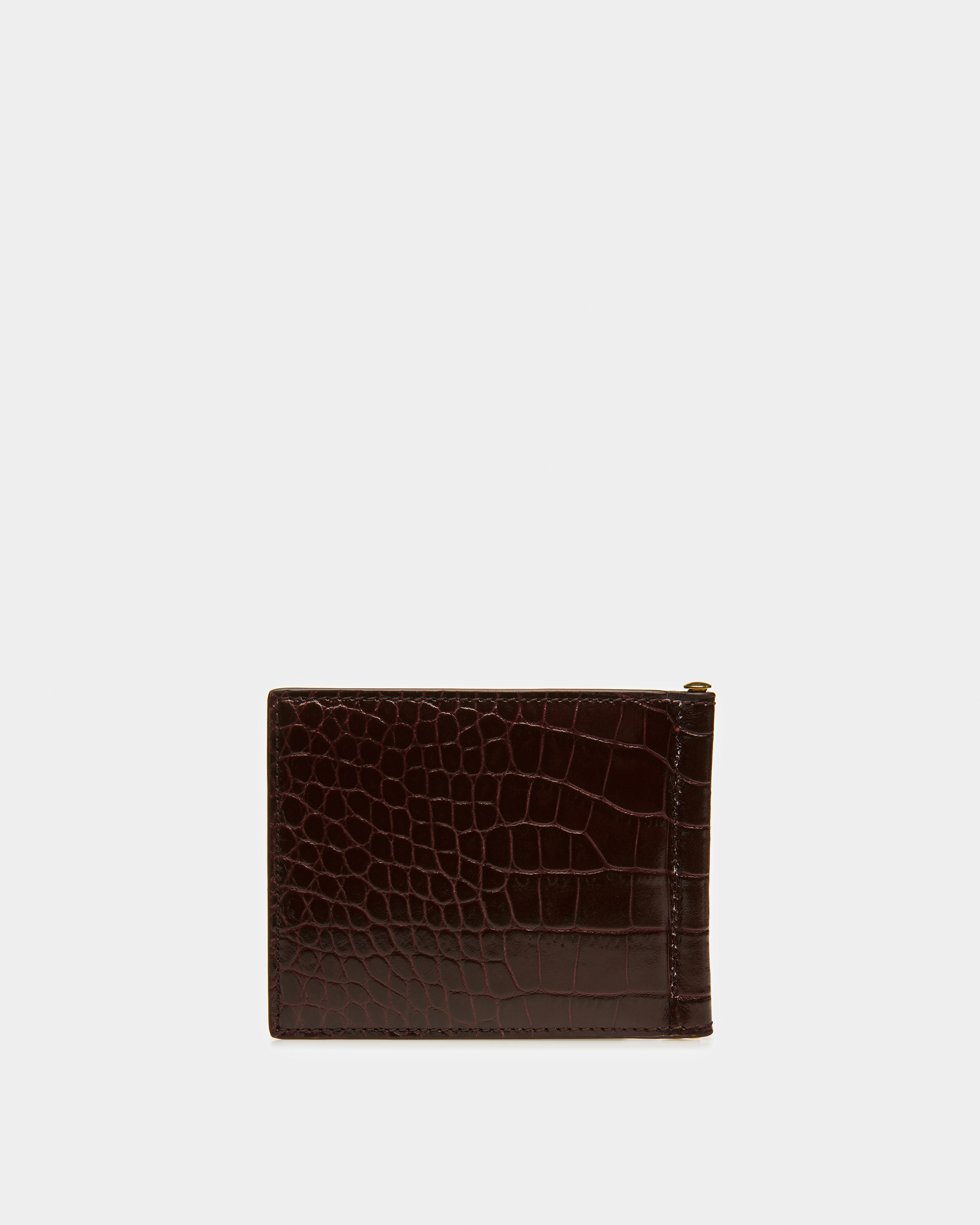 Bifold Clip Wallet In Crocodile Embossed