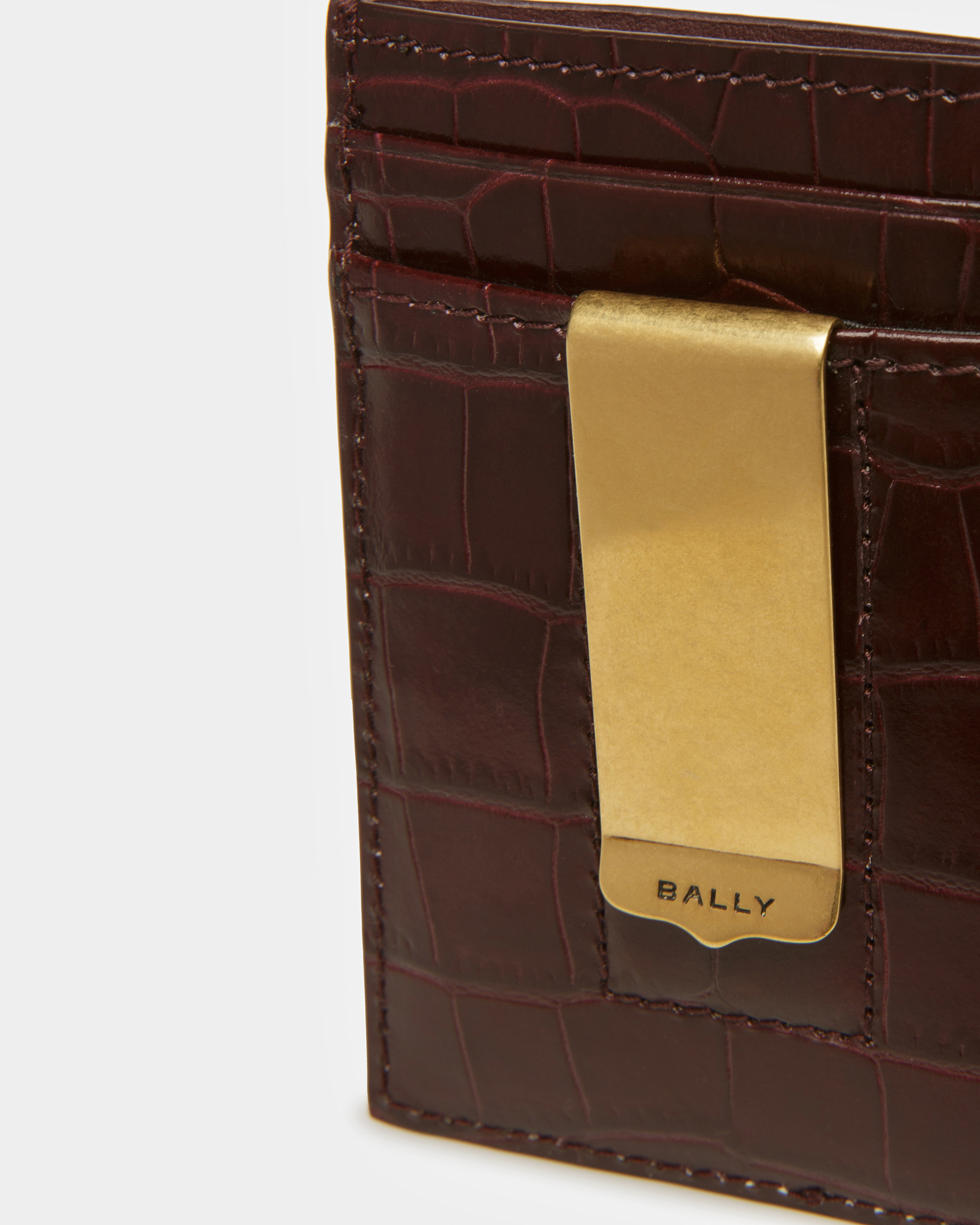 Business Card Holder In Crocodile Embossed