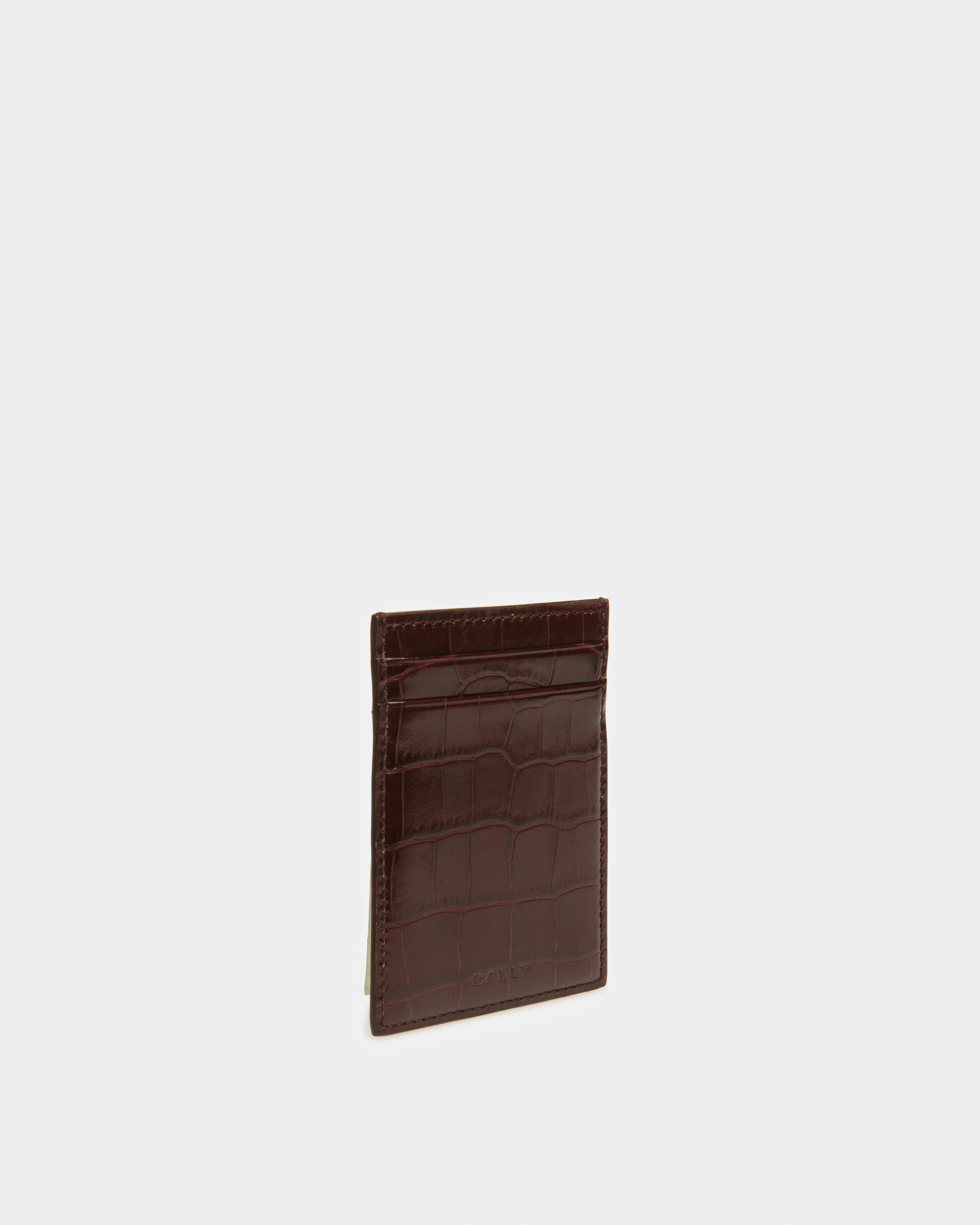Business Card Holder In Crocodile Embossed