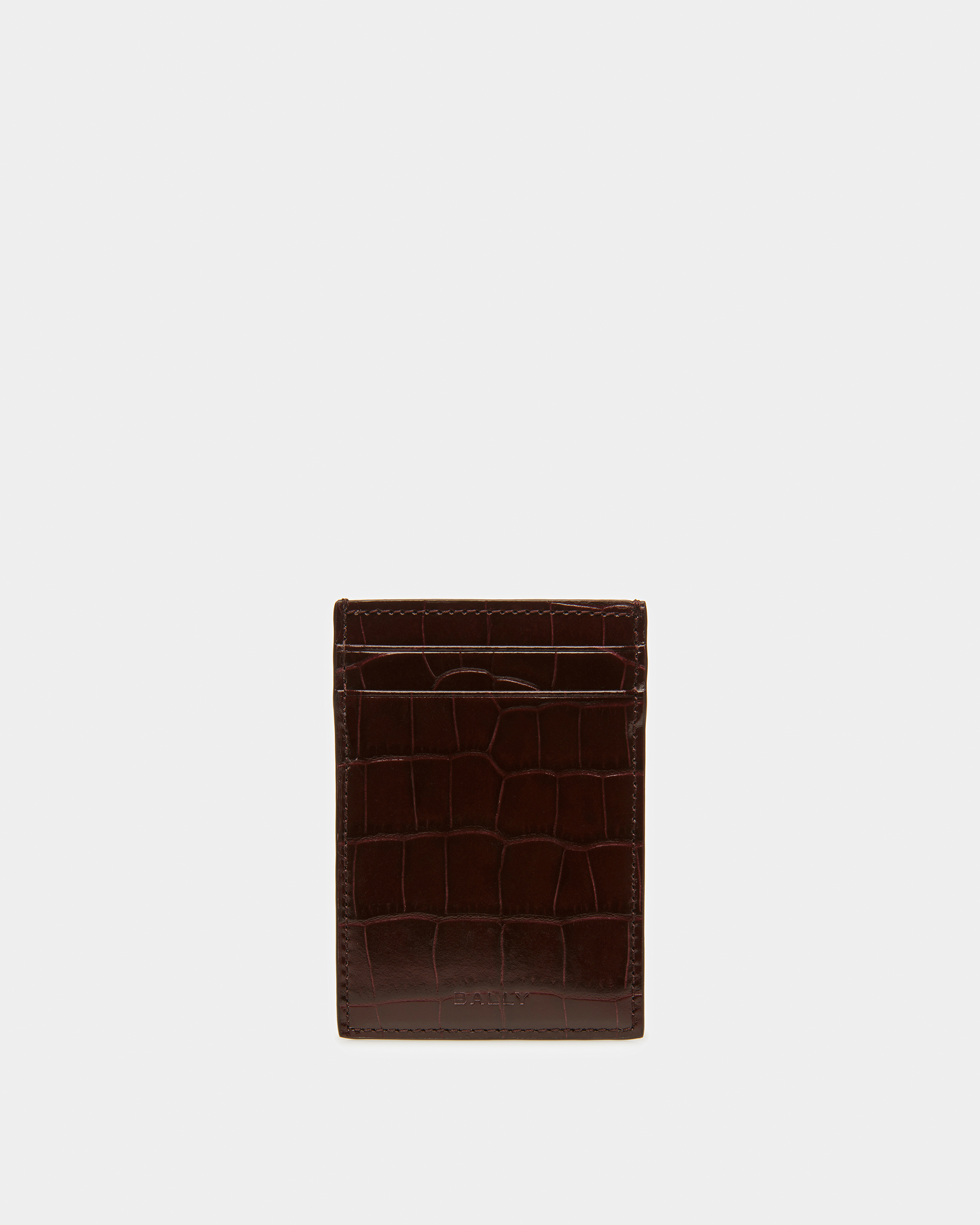 Business Card Holder In Crocodile Embossed