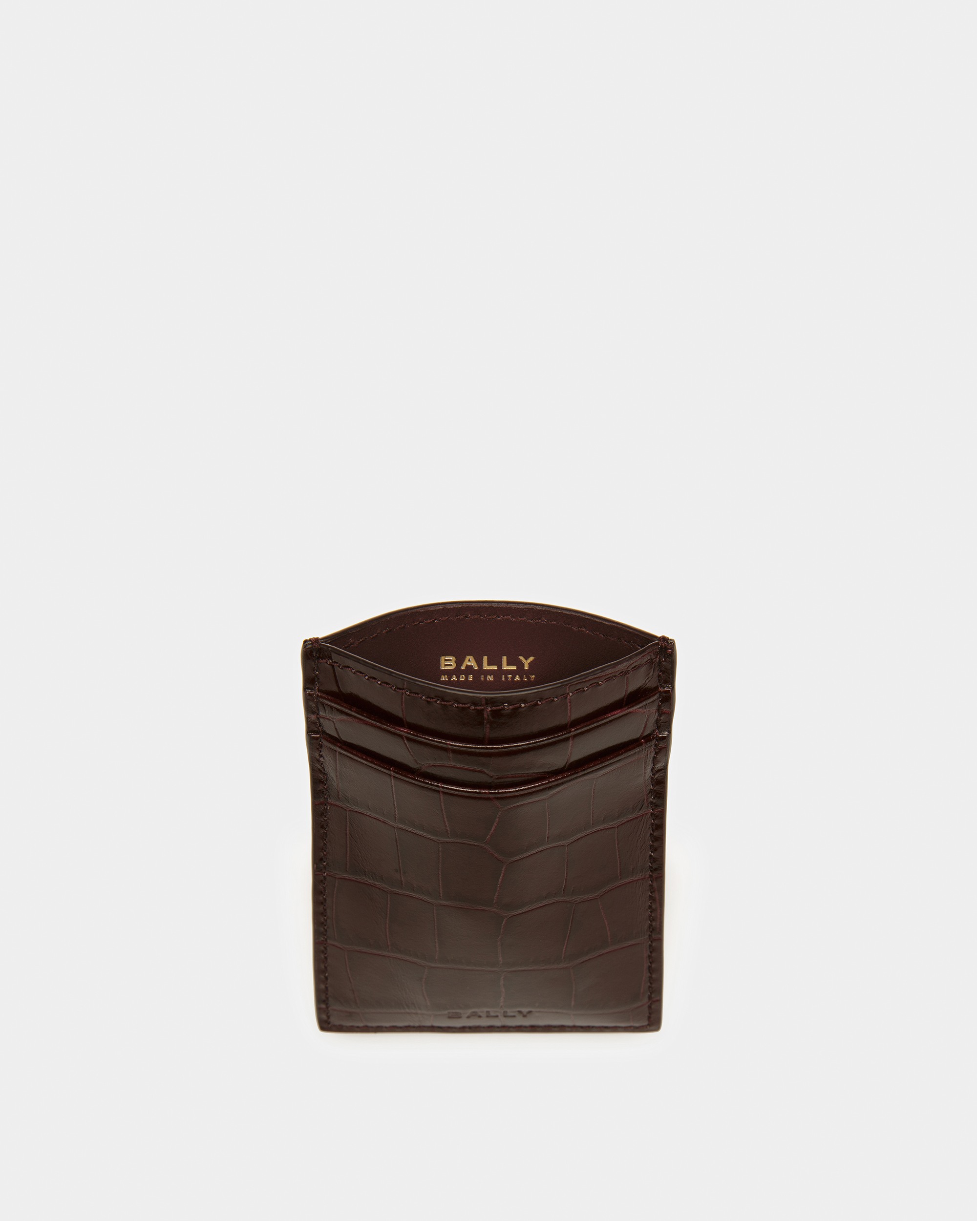 Business Card Holder In Crocodile Embossed