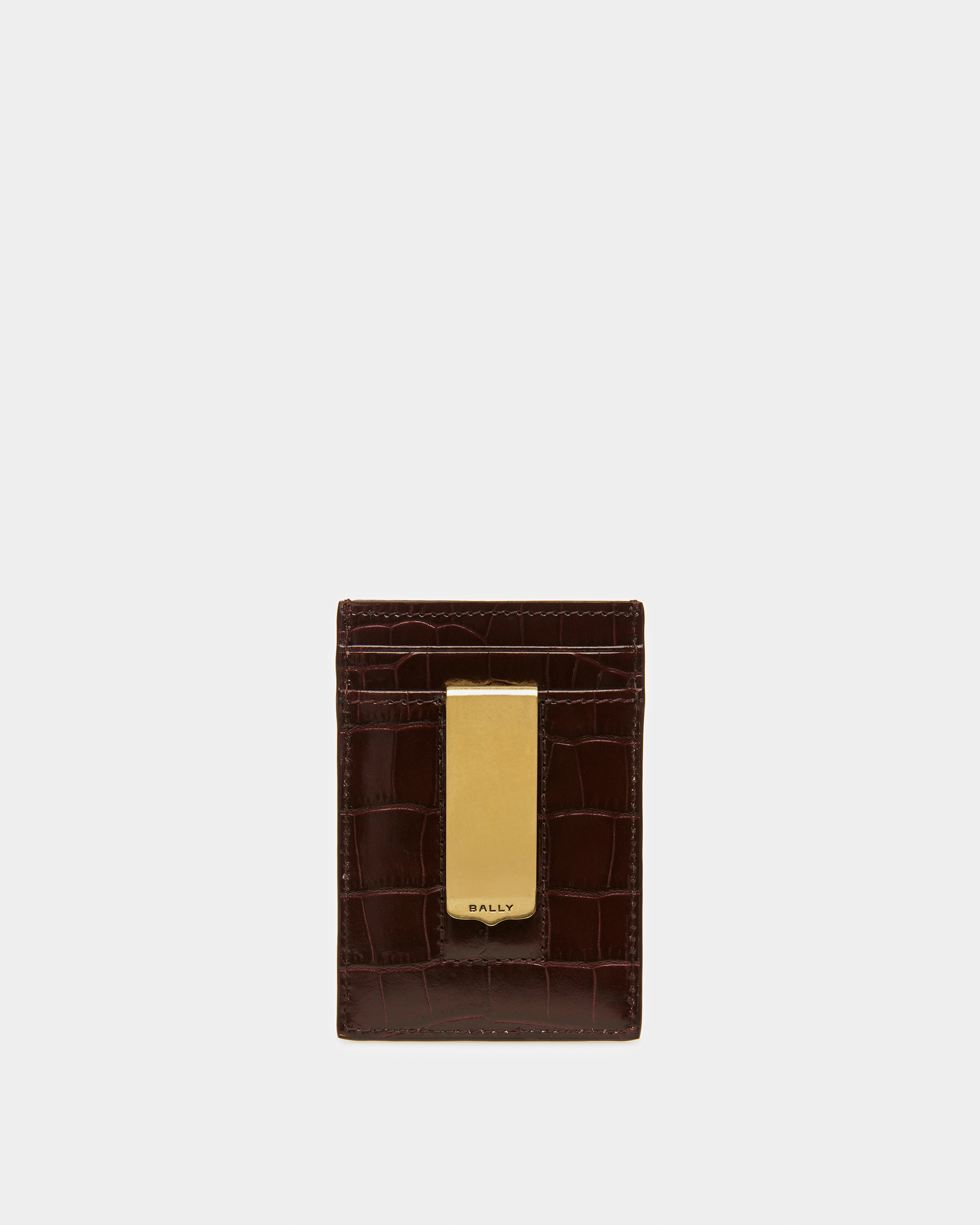 Business Card Holder In Crocodile Embossed