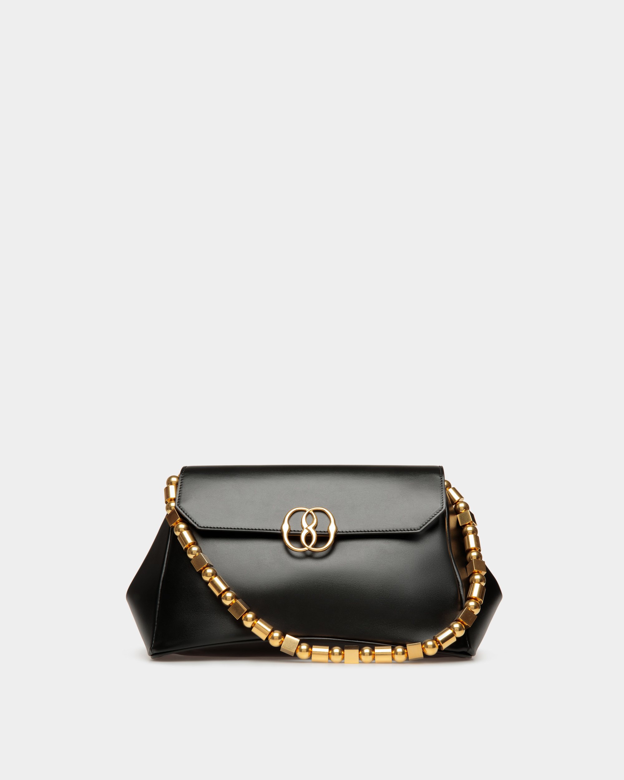 Emblem Shoulder Bag In Plain Leather