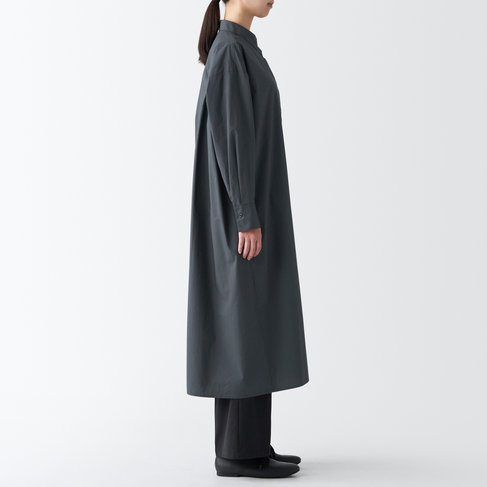 MUJI | Cotton High Density Long sleeve One-piece dress