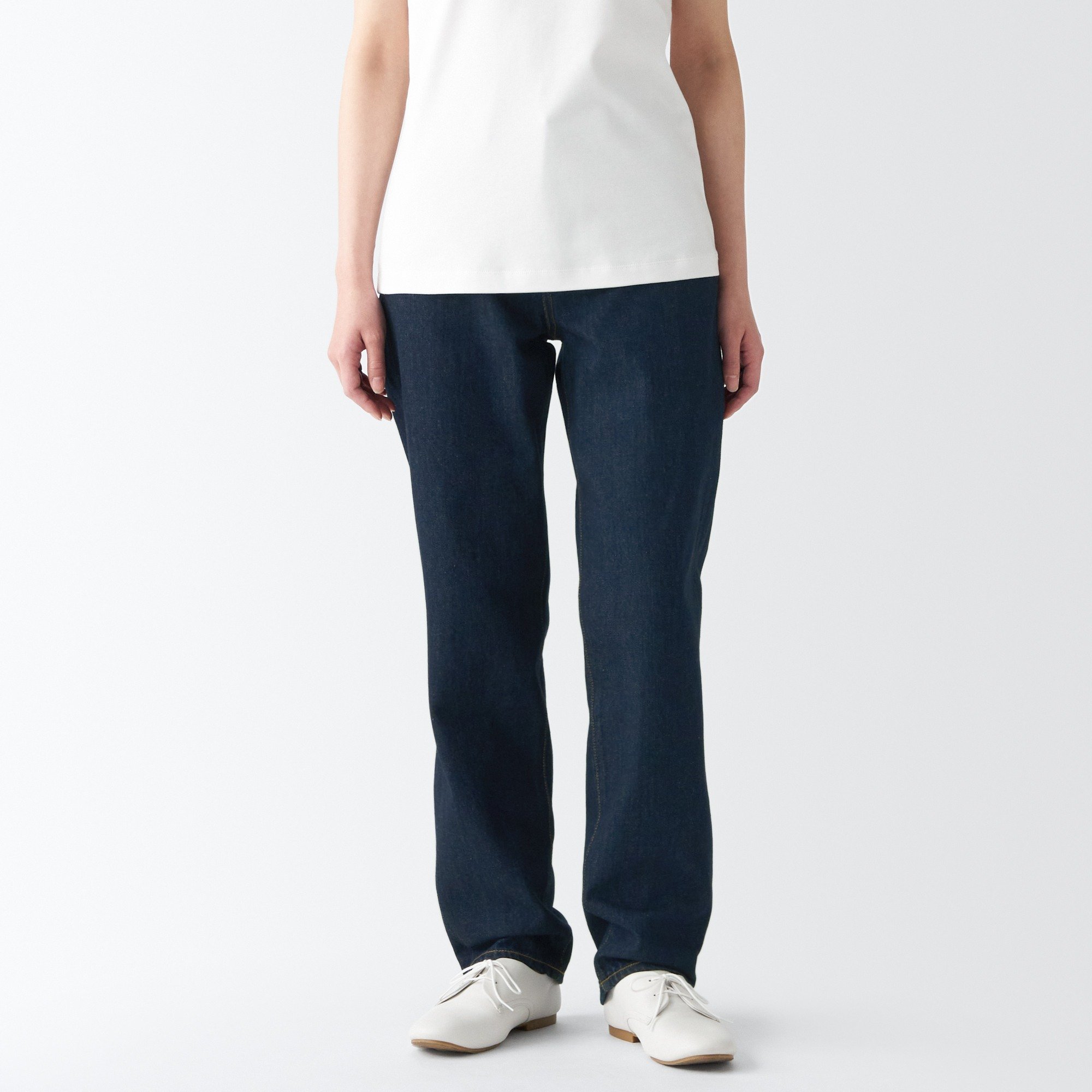 Denim regular pants