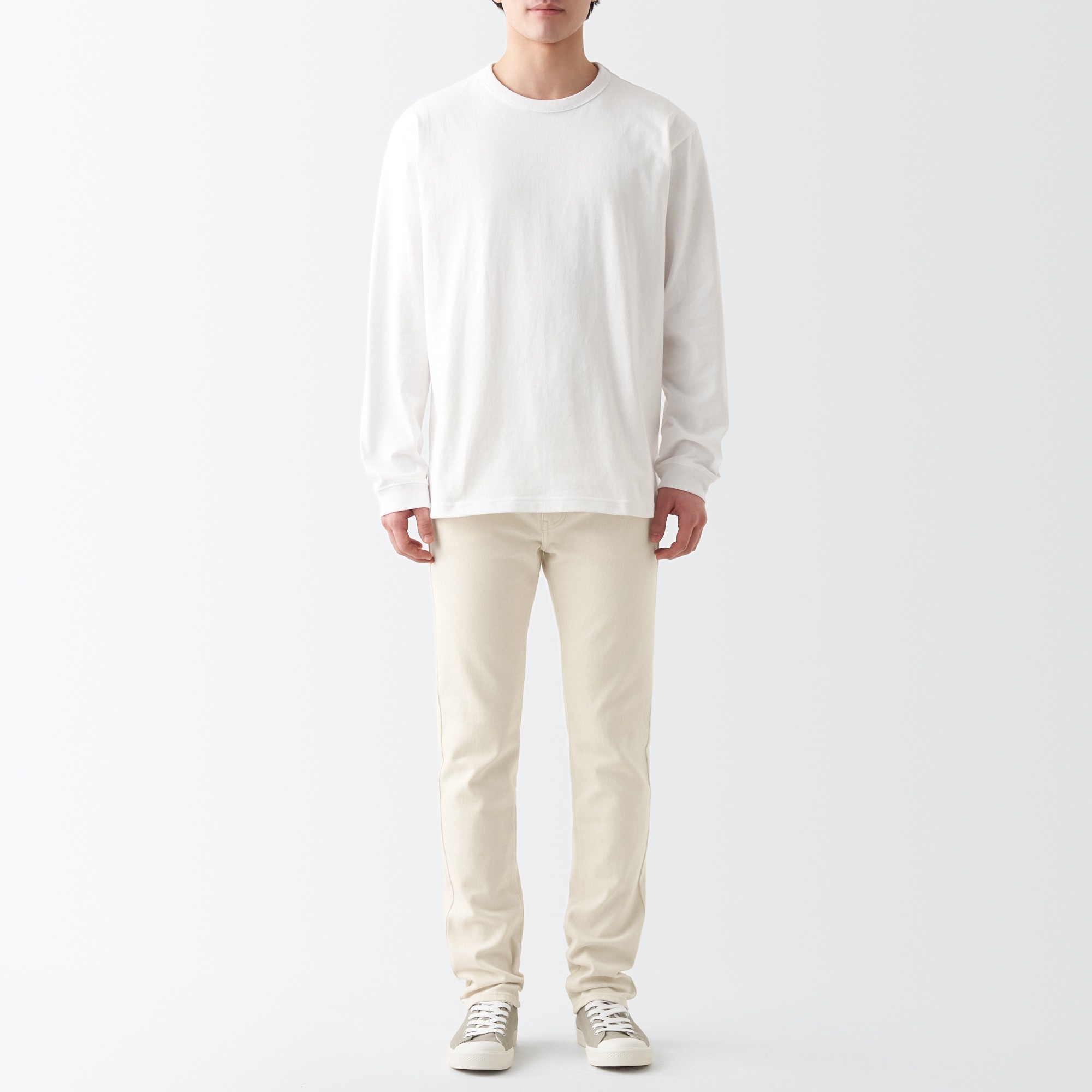 Stretch denim slim pants inseam 82cm