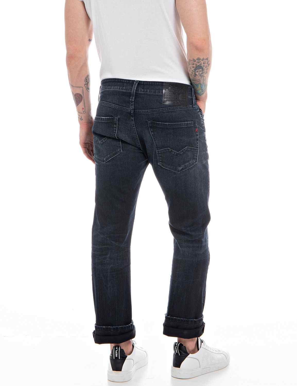 10.5 OZ BLUE/BLACK STRETCH D, BLACK1, 30