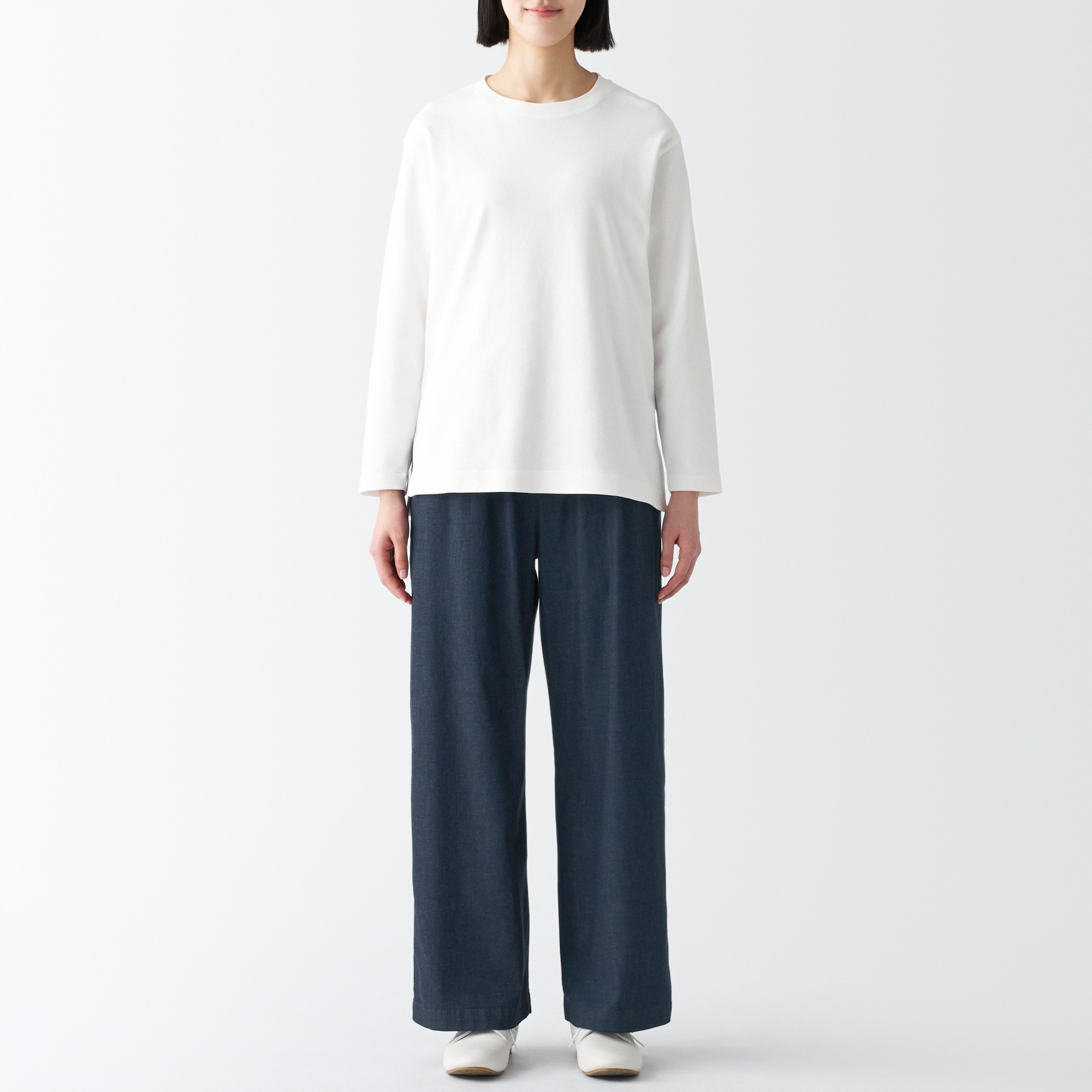 Stretch light oz denim Wide pants