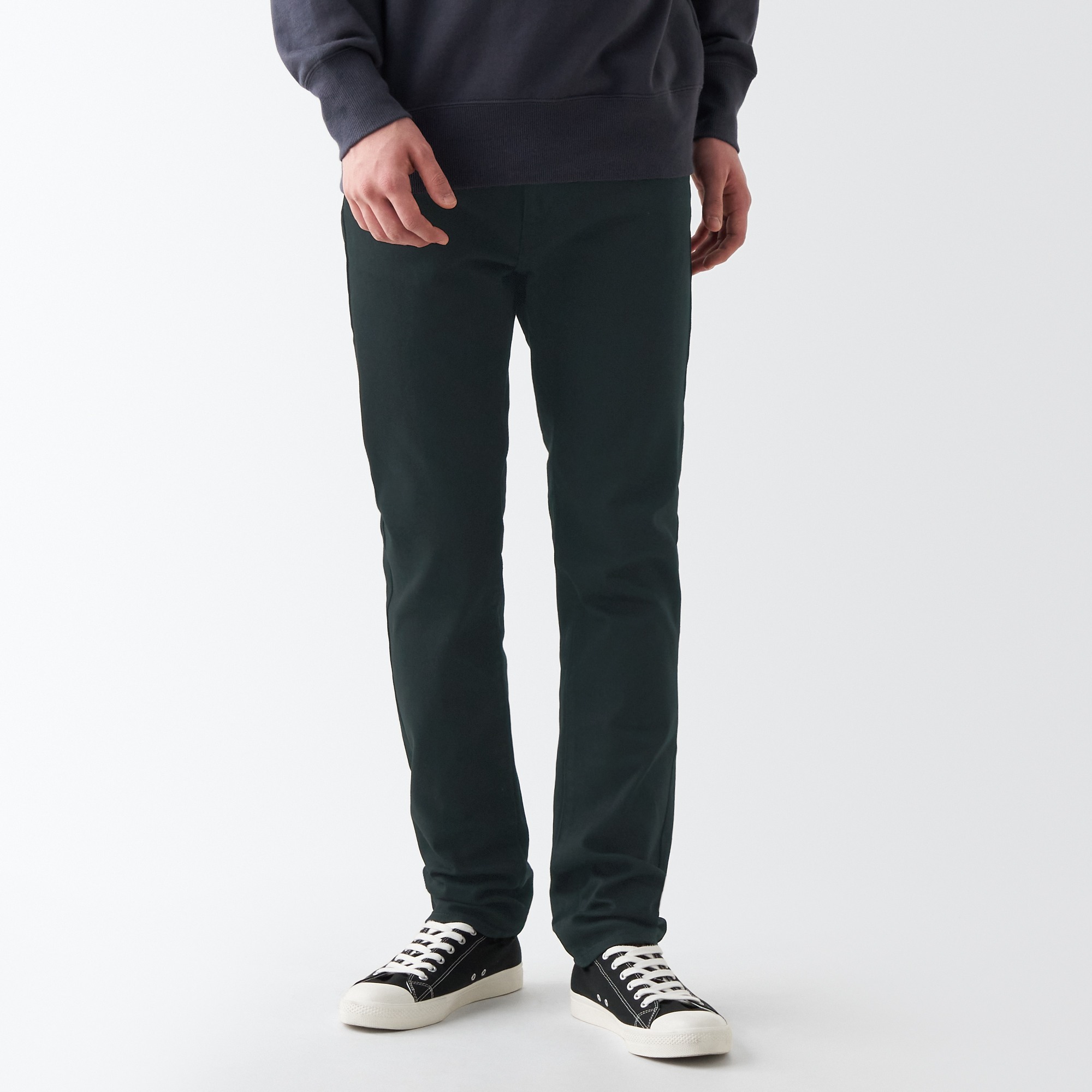 Stretch denim slim pants inseam