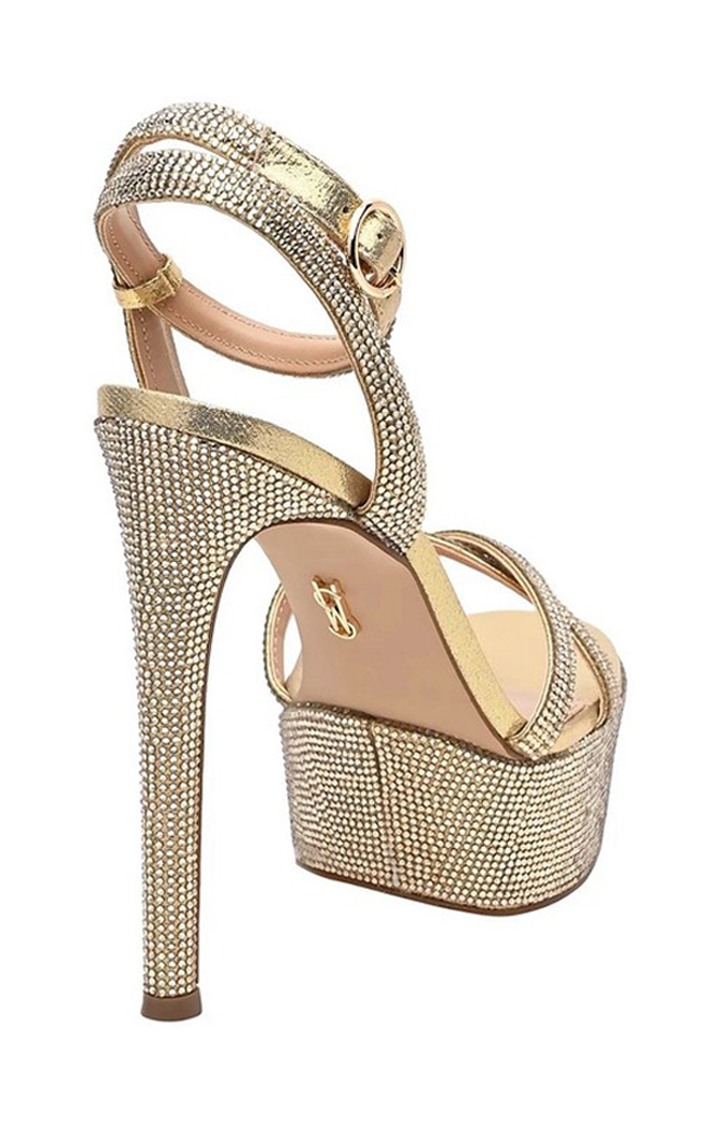 Marciana-R Gold Heel Sandals