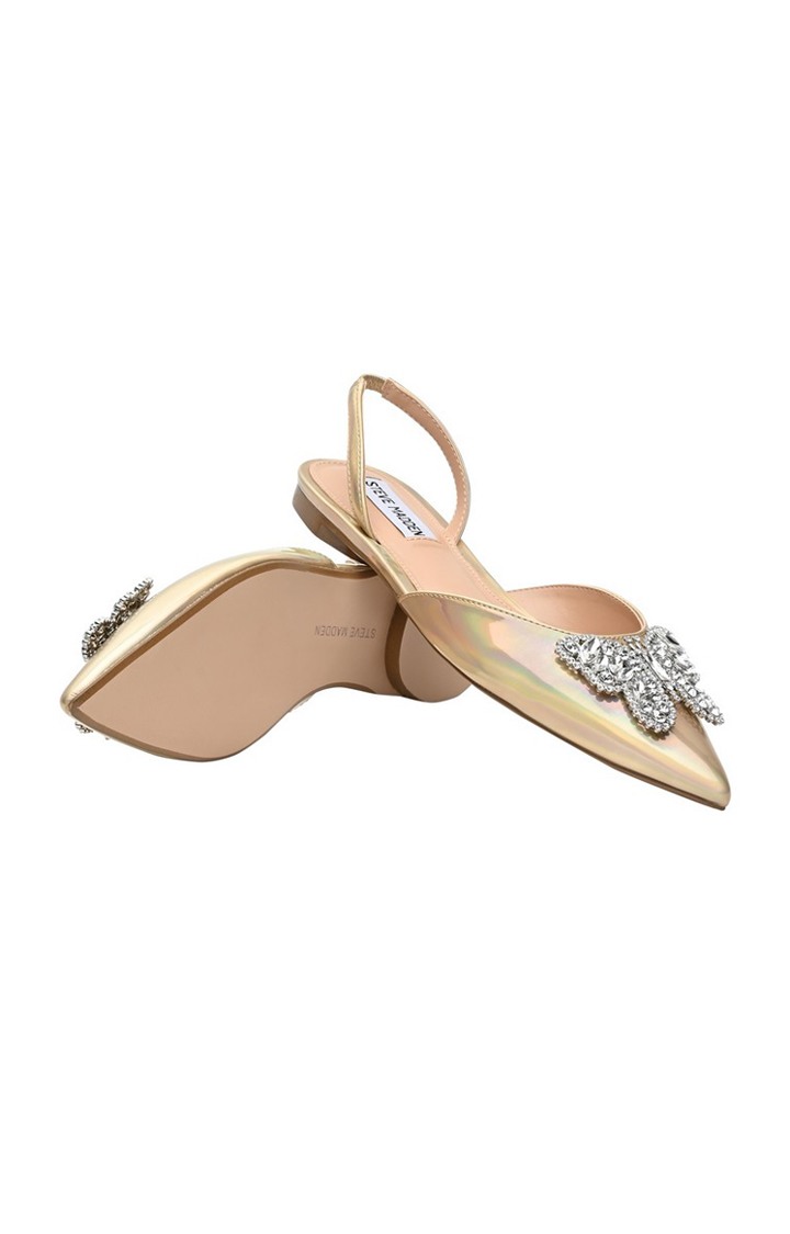 Jianna Gold Closed Flats & Ballerinas