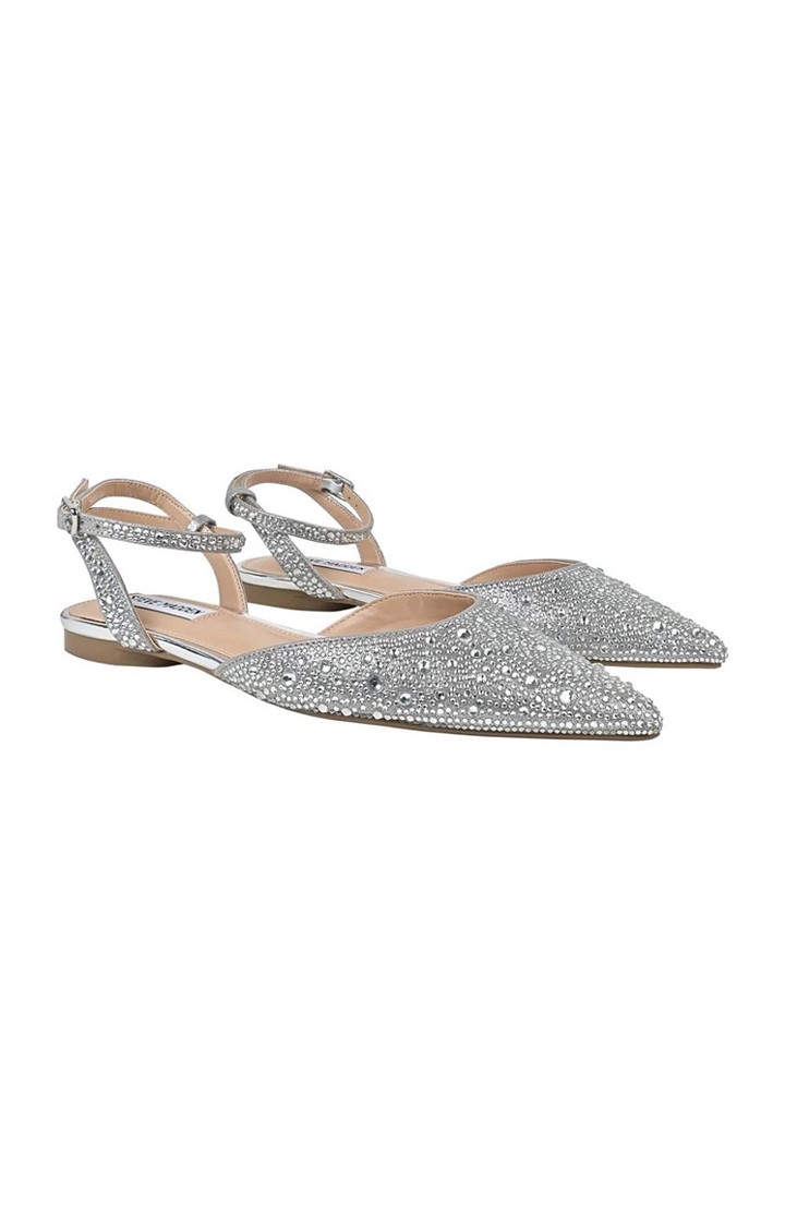 Julitta Silver Closed Flats & Ballerinas