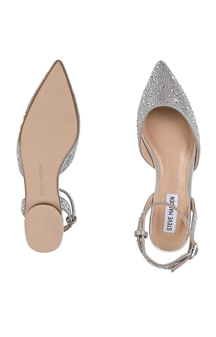Julitta Silver Closed Flats & Ballerinas