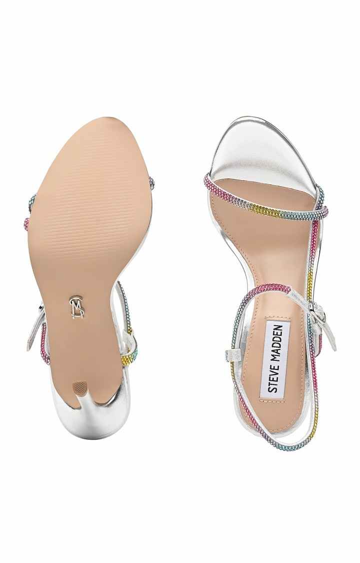 Melania Silver Heel Sandals