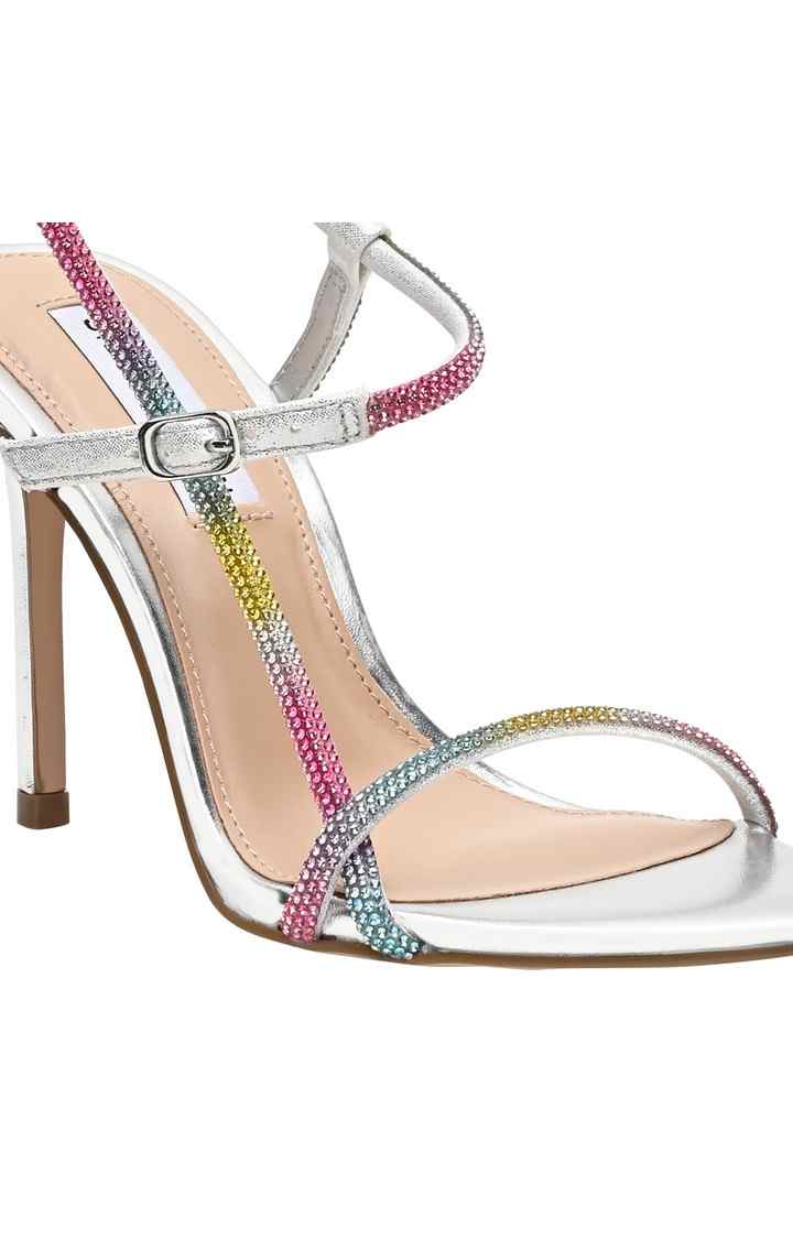 Melania Silver Heel Sandals