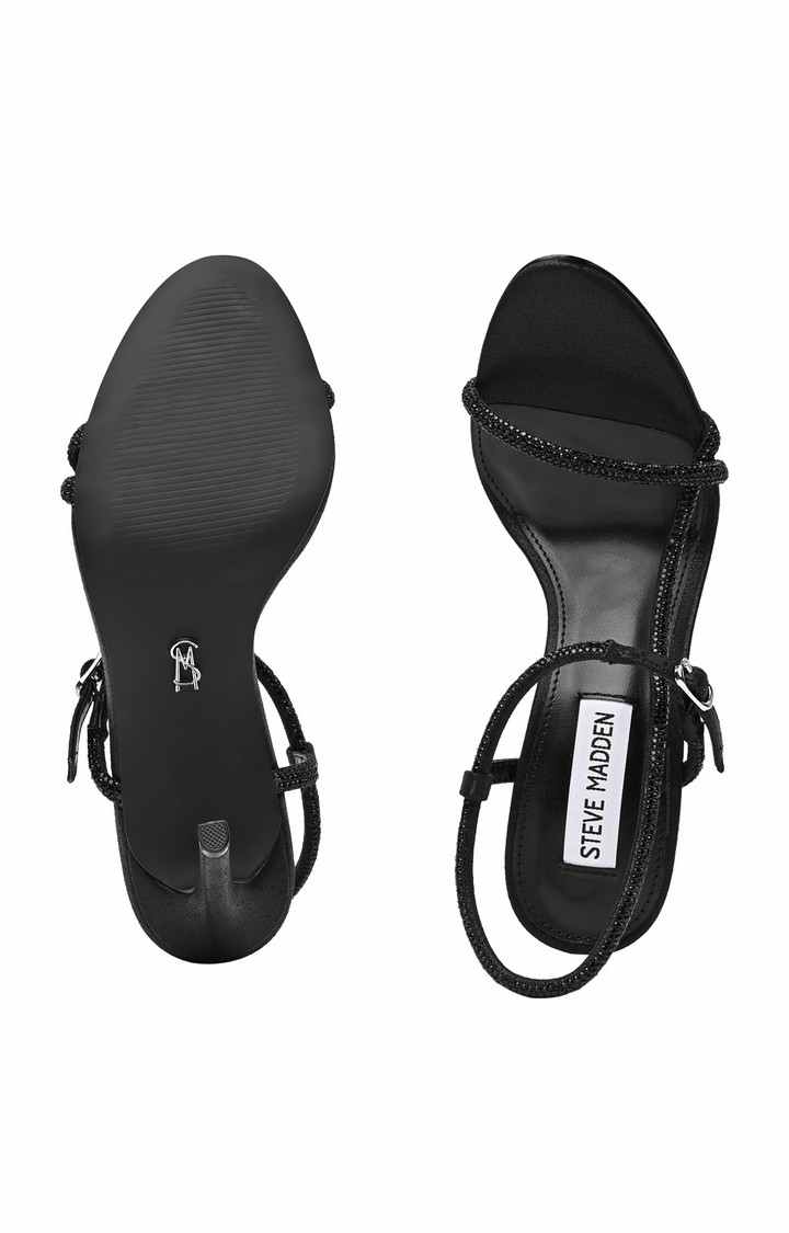 Melania Black Heel Sandals