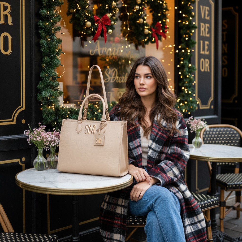 Bscope Bone/Gold Tote