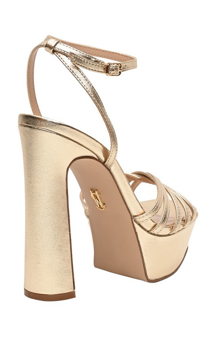 Diamante Gold Heel Sandals