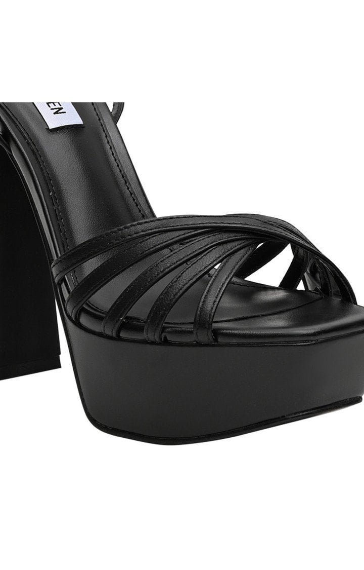 Diamante Black Heel Sandals