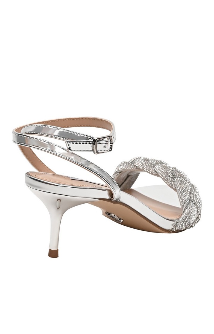 Kenia Silver Heel Sandals