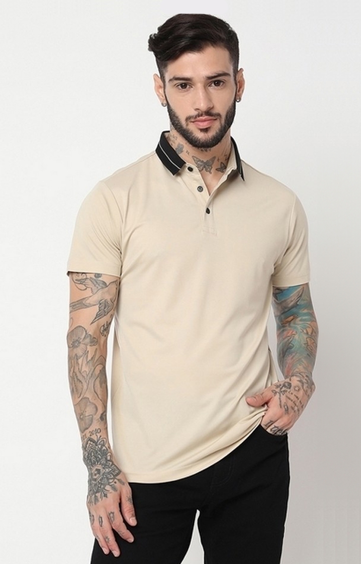 GAS | Slim Fit Half Sleeve Solid Tencil Lycra Polo T-Shirt