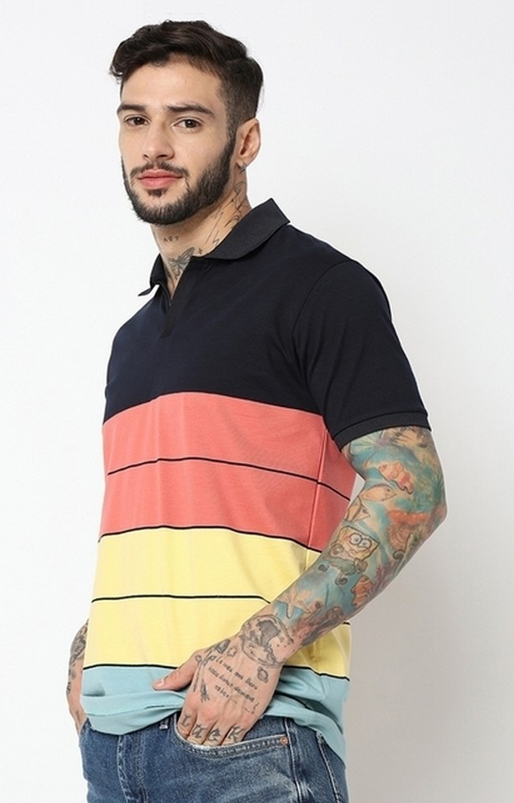 GAS | Relaxed Fit Half Sleeve Colourblock Polo T-Shirt
