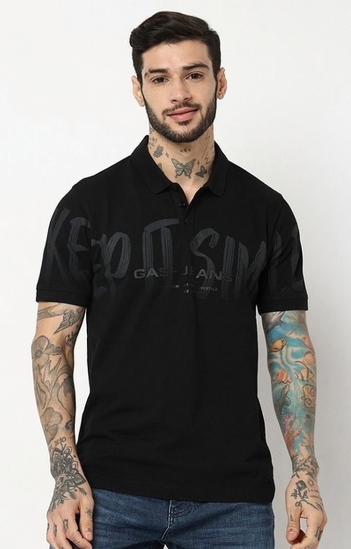GAS | Relaxed Fit Half Sleeve Printed Polo T-Shirt