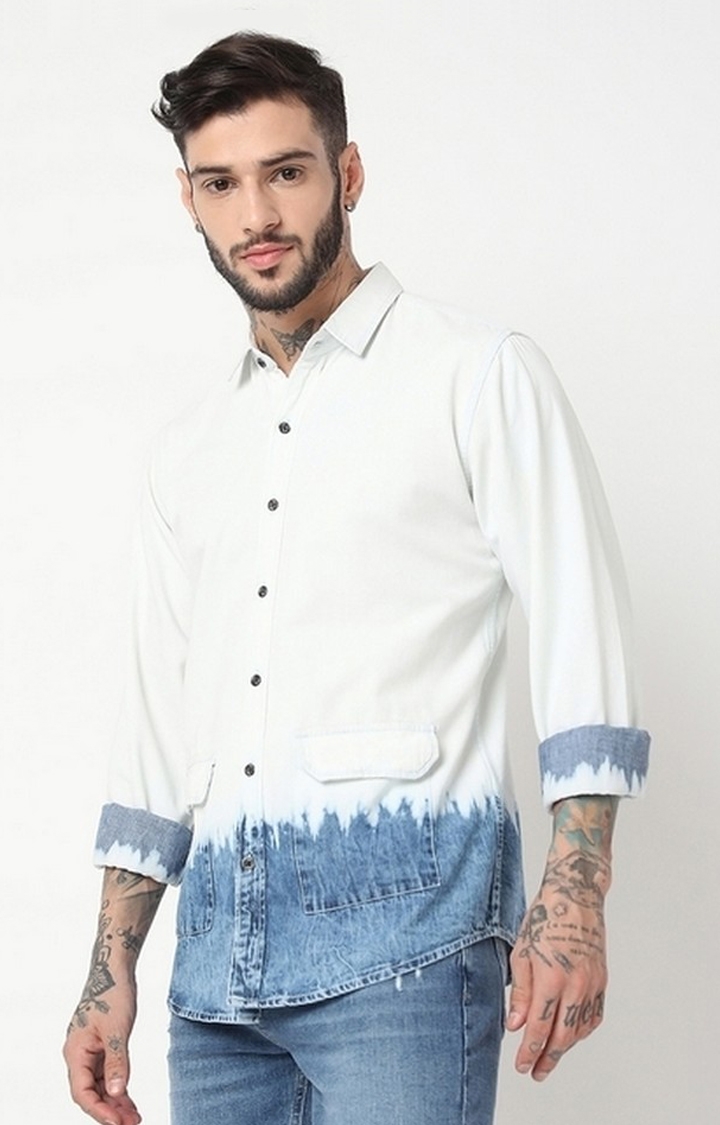 GAS | Relaxed Fit Full Sleeve Ombre Denim Shirts