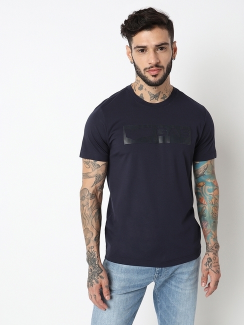GAS | Relaxed Fit Half Sleeve Printed Tencil Lycra T-Shirt