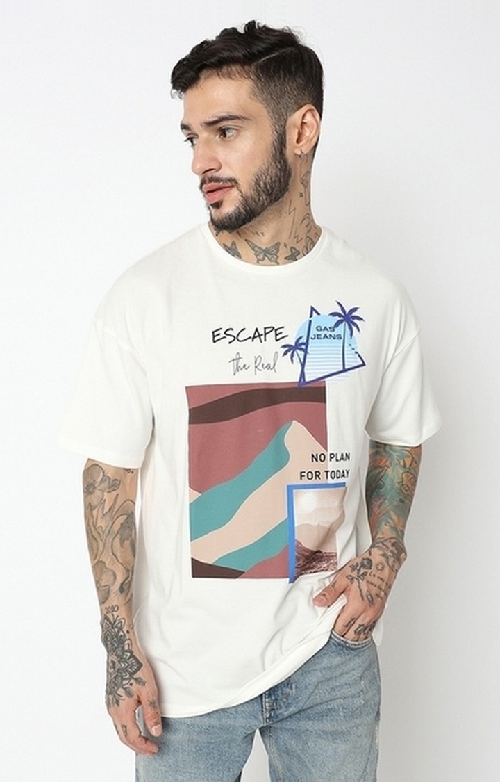 GAS | Boxy Fit Half Sleeve Printed T-Shirt