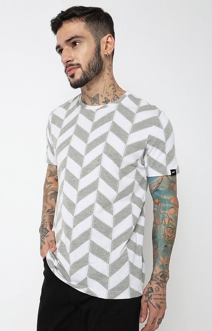 GAS | Relaxed Fit Half Sleeve Printed Jacquard T-Shirt
