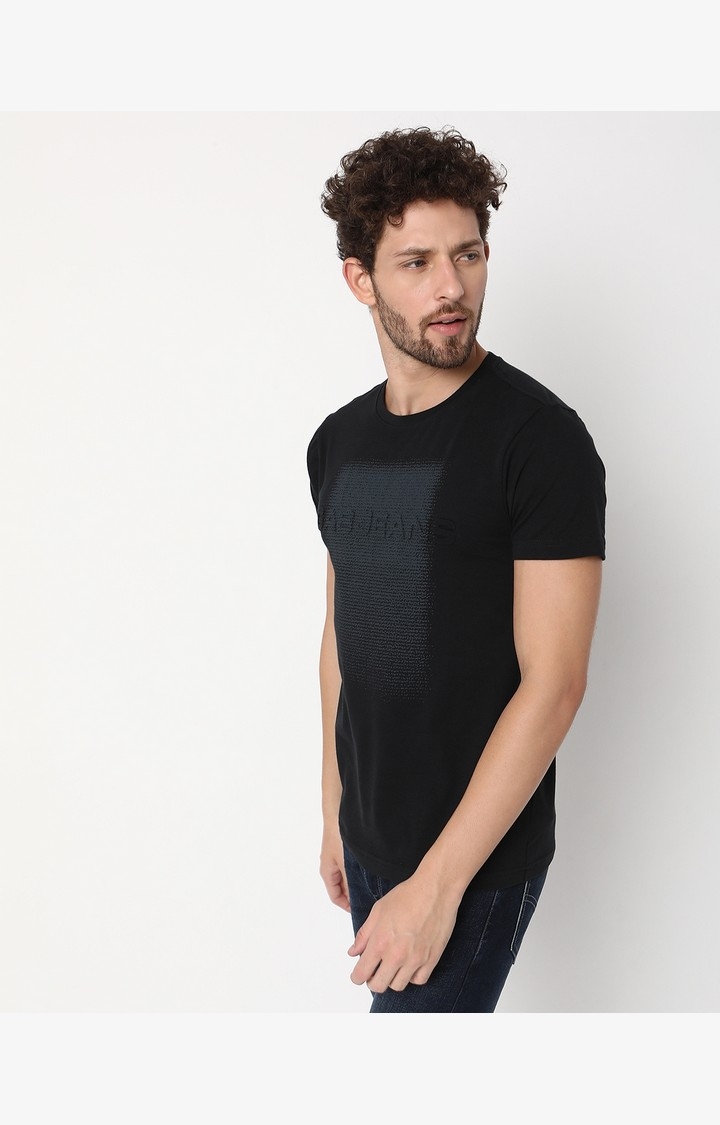 Slim Fit Half Sleeve Printed Cotton Lycra T-Shirt