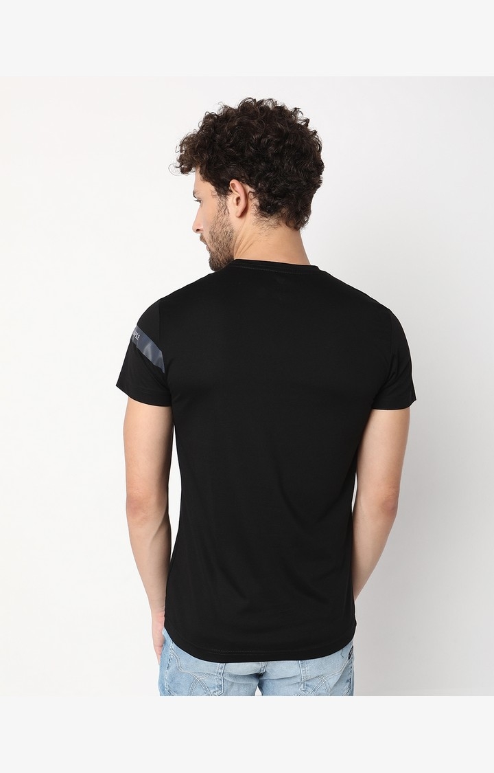 Slim Fit Half Sleeve Solid Tencil Lycra T-Shirt