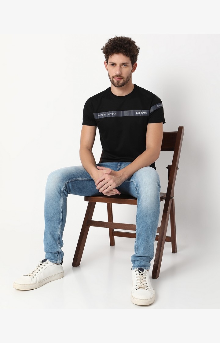 Slim Fit Half Sleeve Solid Tencil Lycra T-Shirt