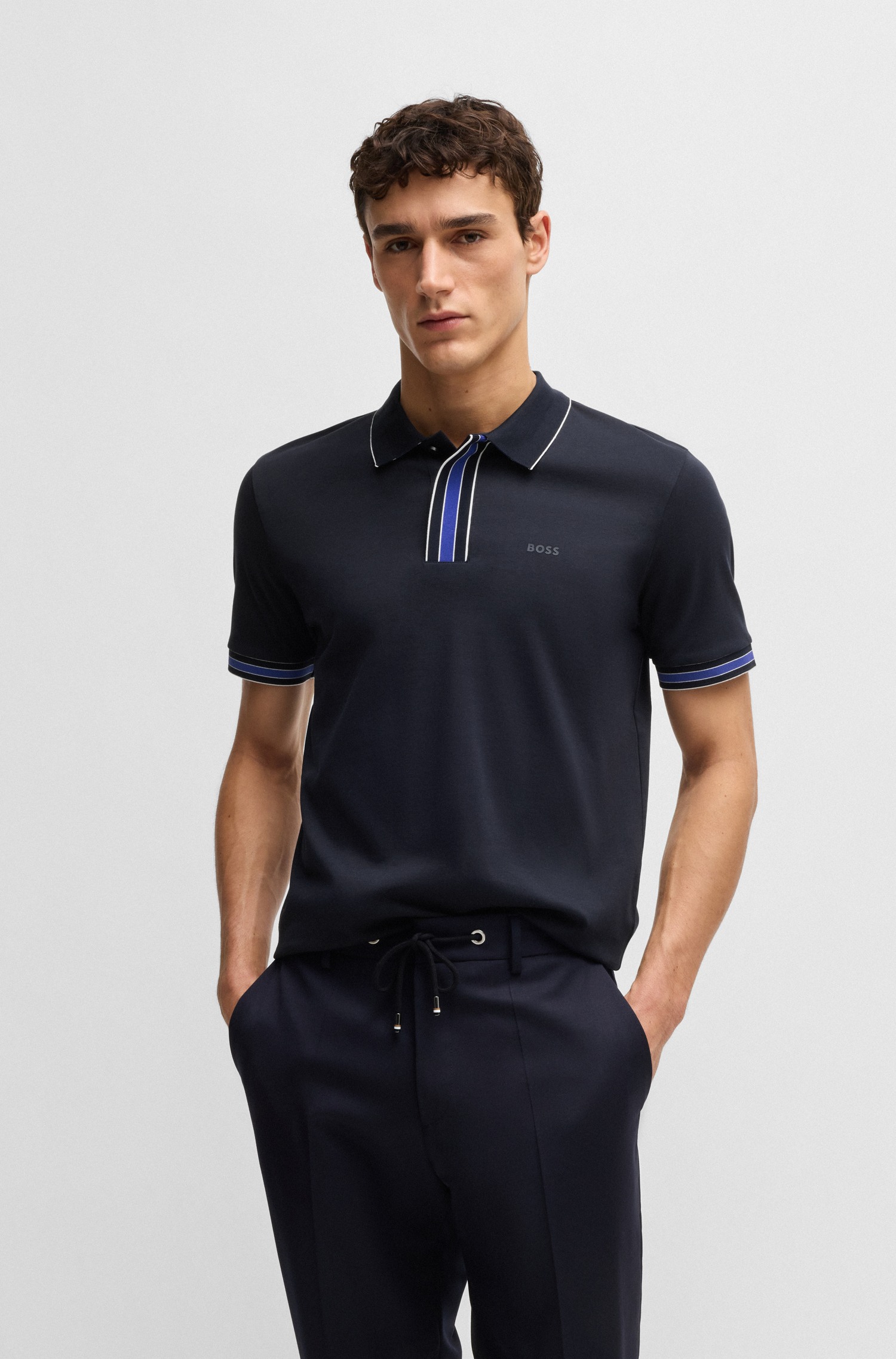 Interlock cotton polo shirt